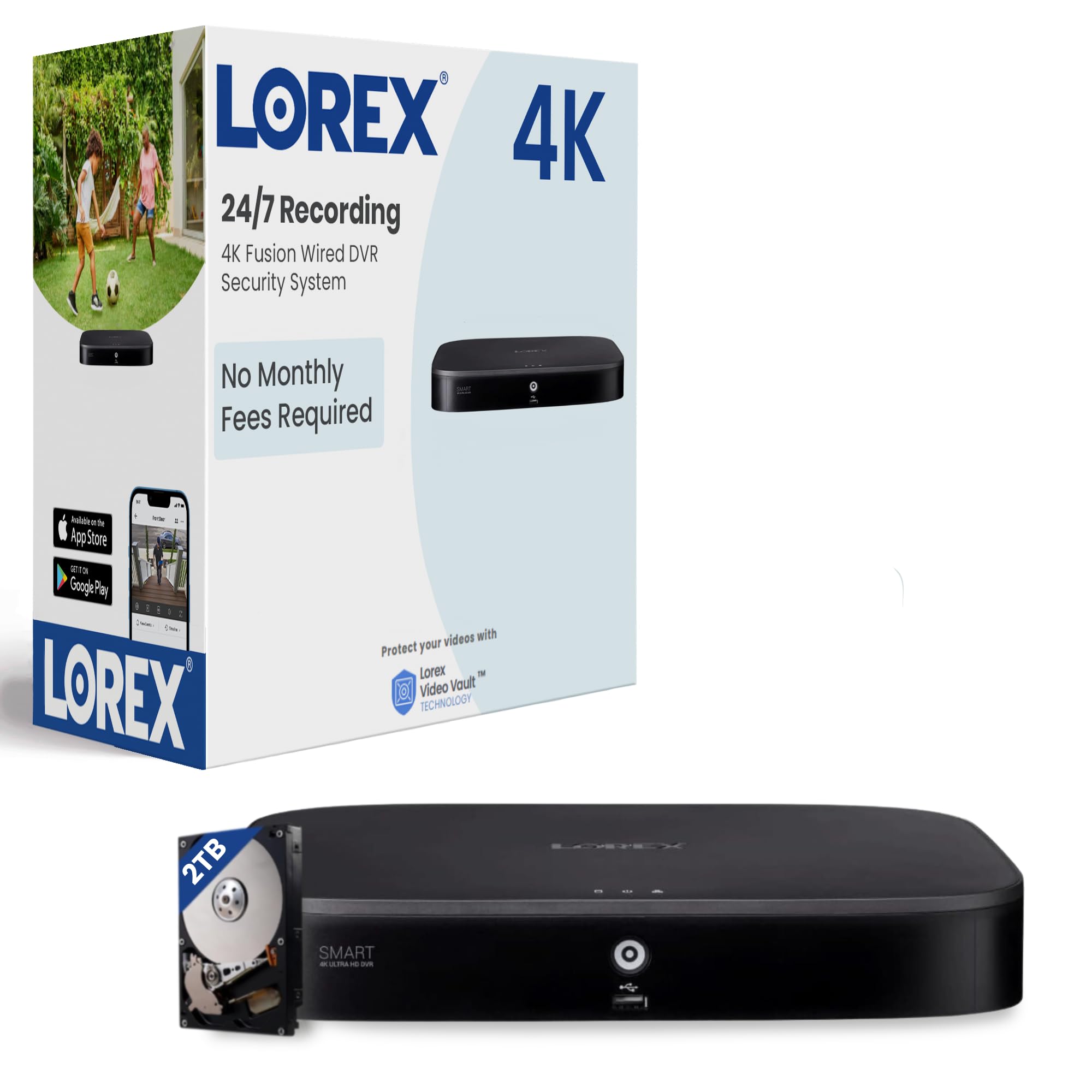 Lorex Fusion 4K 20 Channel (16 Wired And 4 Fusion Wi Fi) 2Tb Digital Video Recorder