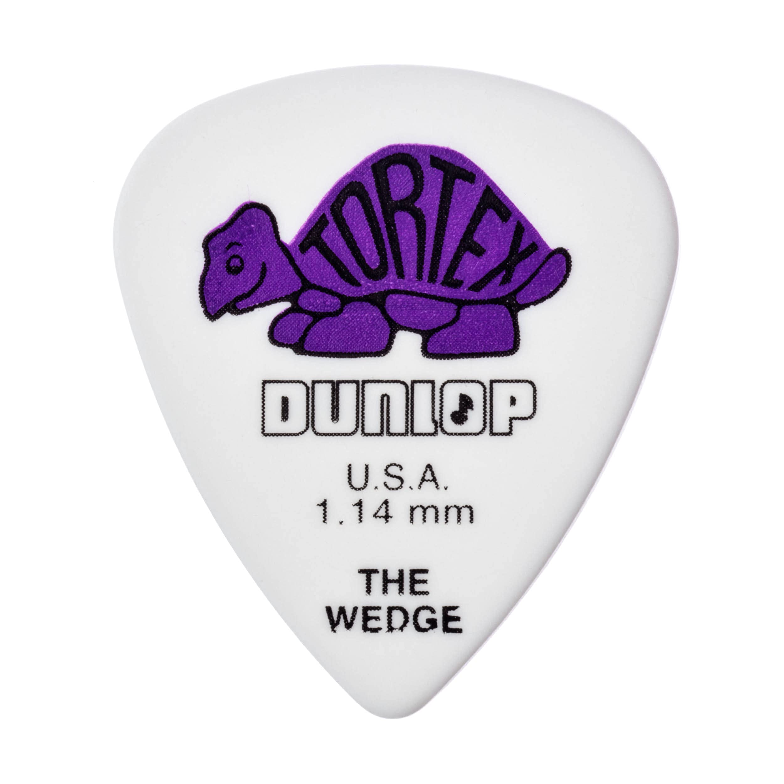 Dunlop 424P1.14 Tortex Wedge, White/Purple, 1.14mm, 12/Players Pack