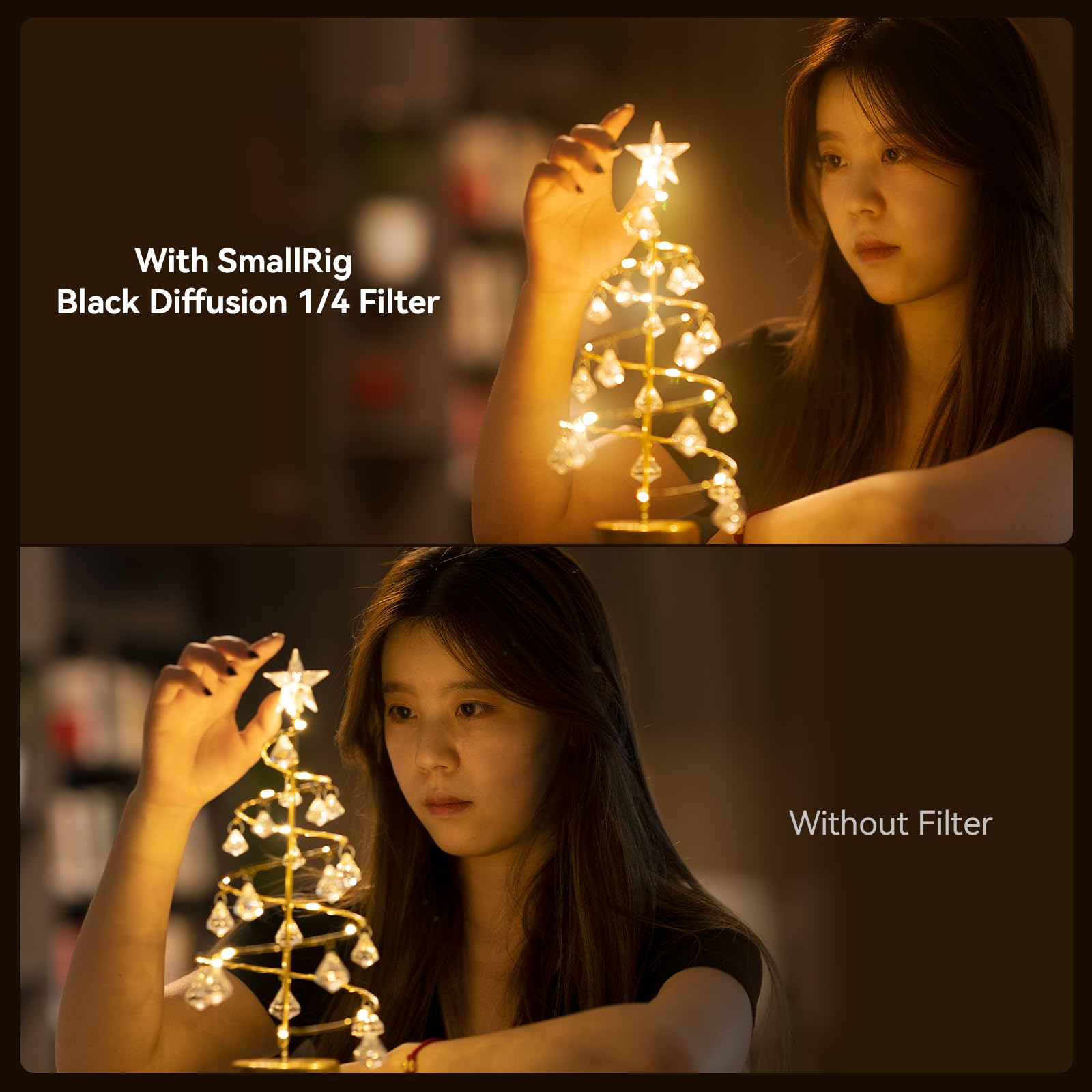 Smallrig 52Mm Magnetic Black Diffusion 1/4 Filter Mist Dream Cinematic Effect Filter Hd Optical Glass 28 Layers Multi Nano Coate