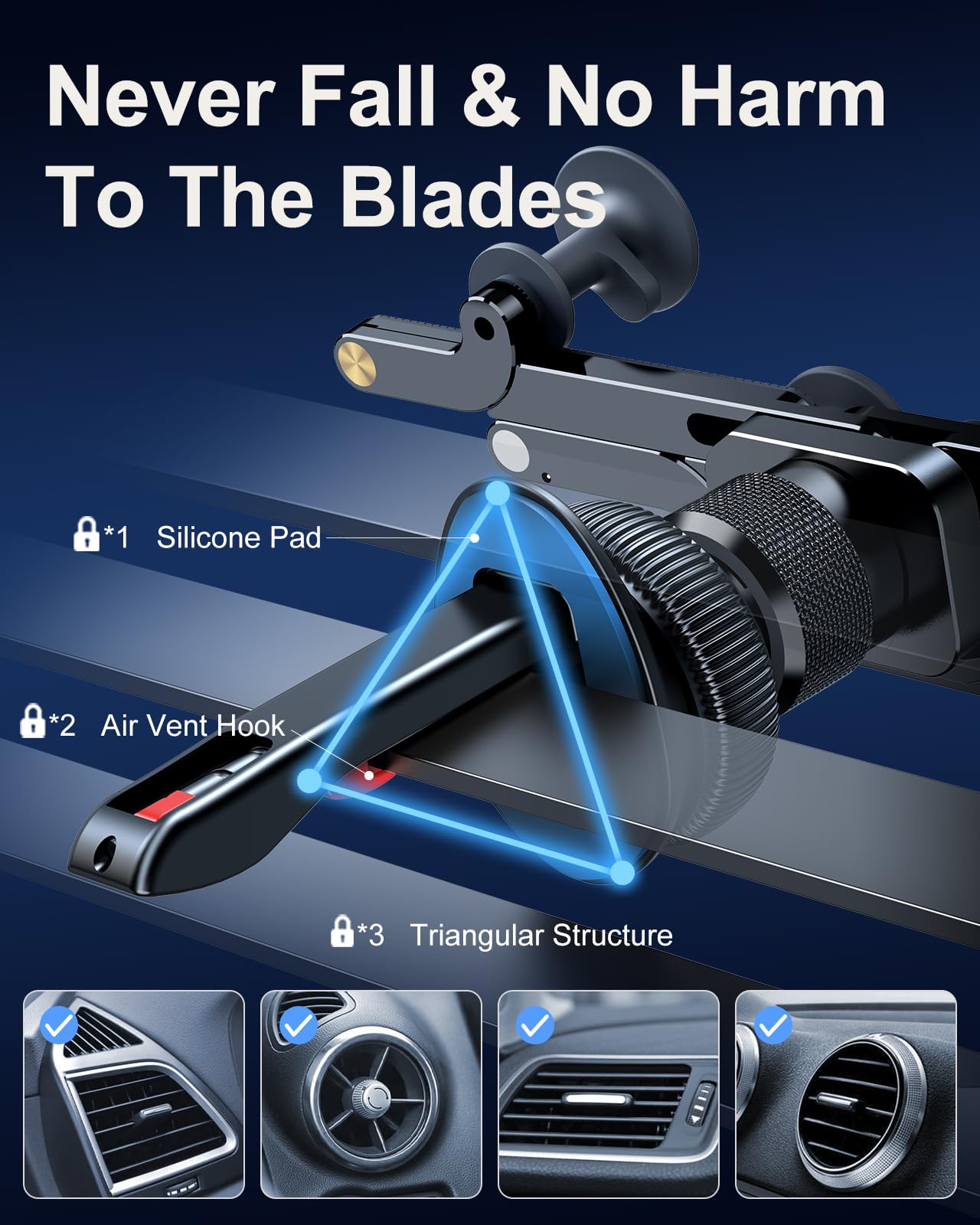 Xuenair Z Fold 4 Car Mount, [2 Forms & Thick Case Friendly] Gravity Cell Phone Holder Mount For Samasung Galaxy Fold 7 6 5 4 3 2