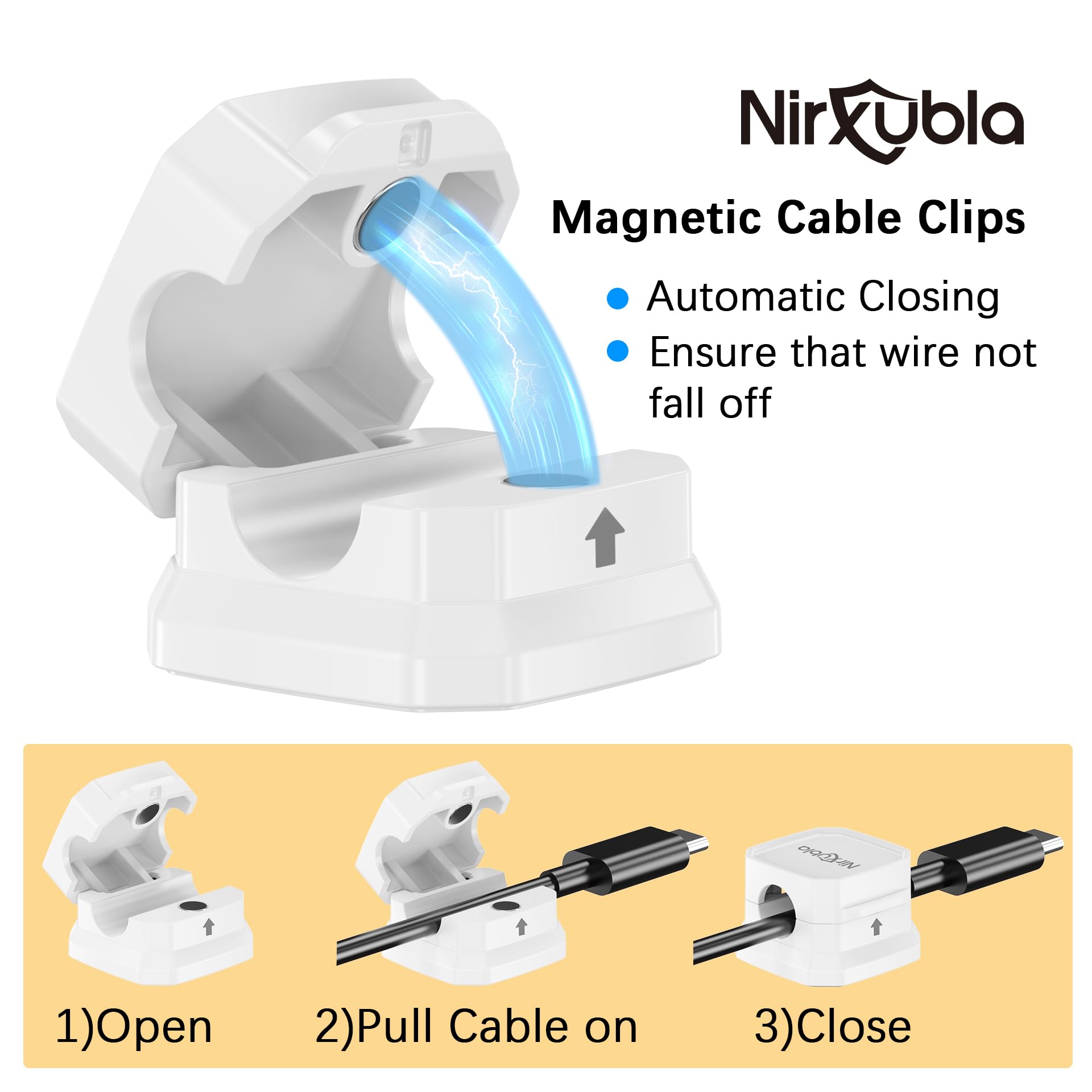 [9 Pack] Magnetic Cable Clips,Easy To Adjust Cables Or Wires,Enhanced Adhesive Wire Holder Keeper Organizer,Desk Cable Managemen