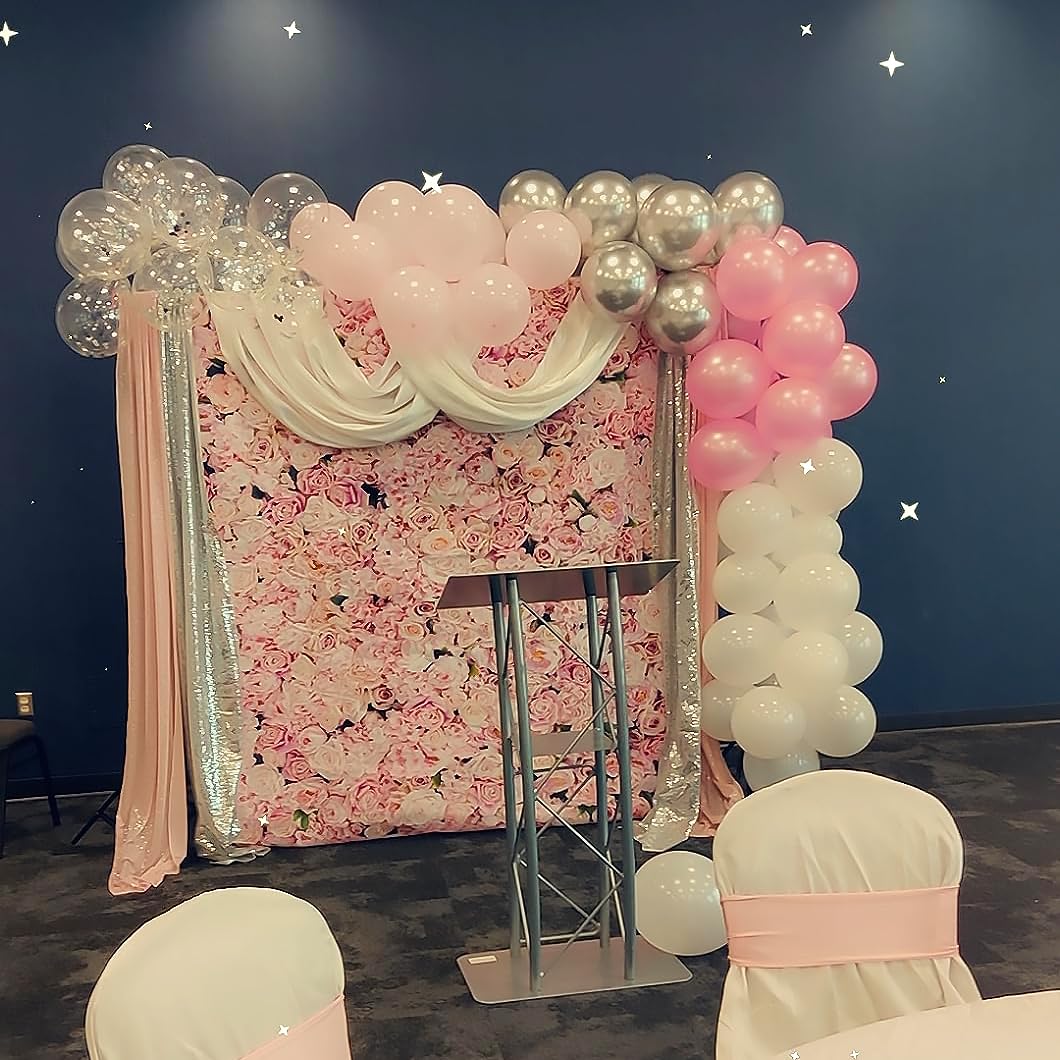 Tcbesto Silver Sequin Backdrop Curtains 2Ftx8Ft 2 Panels Sparkle Backdrop Curtain Drapes Glitter Backdrop Photo Background For W