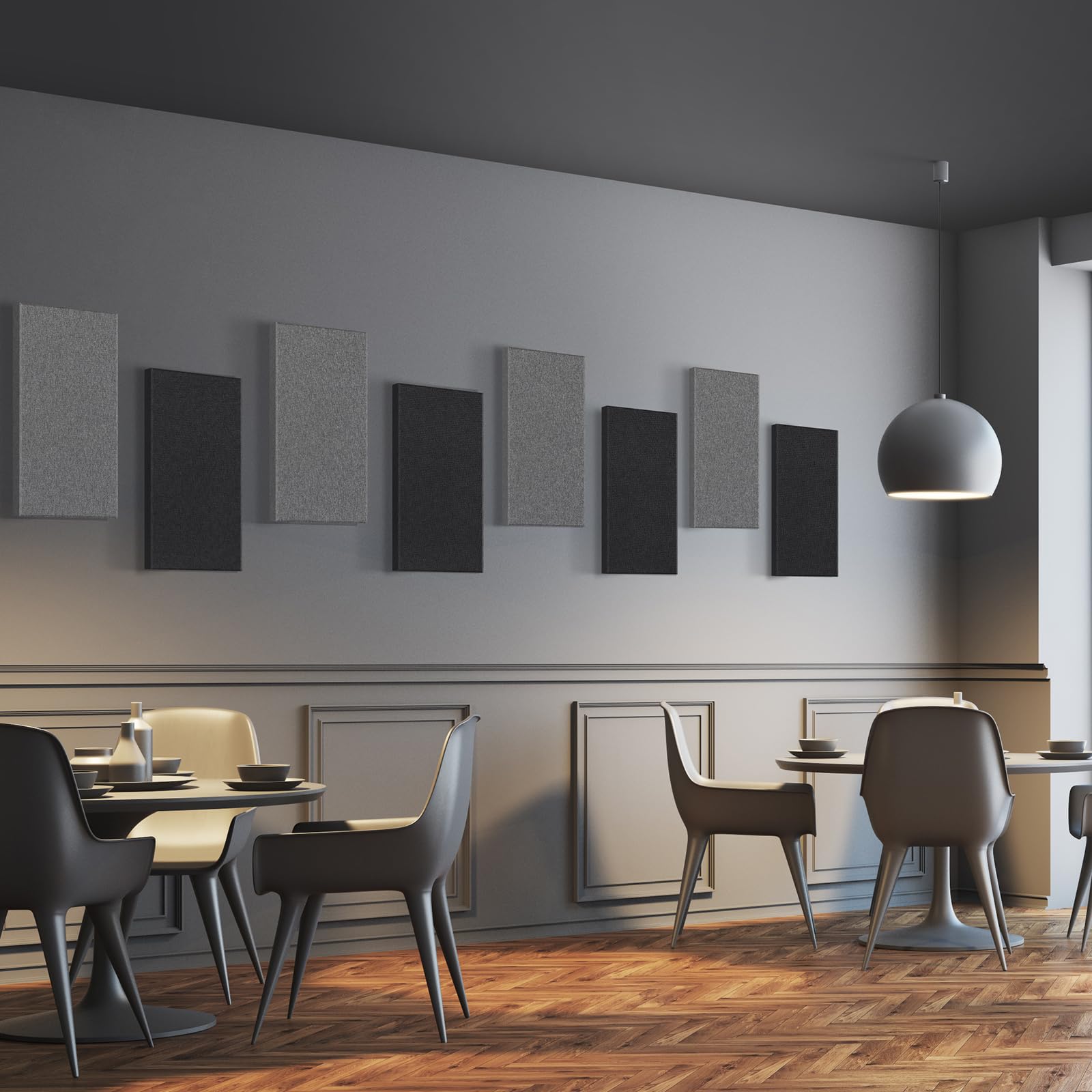 Umiacoustics 4 Pcs Acoustic Panels, 2 Thick 23.6'' X 11.8'' Fiberglass Sound Proof Wall Panels, Self Adhesive Sound Absorbing Pa