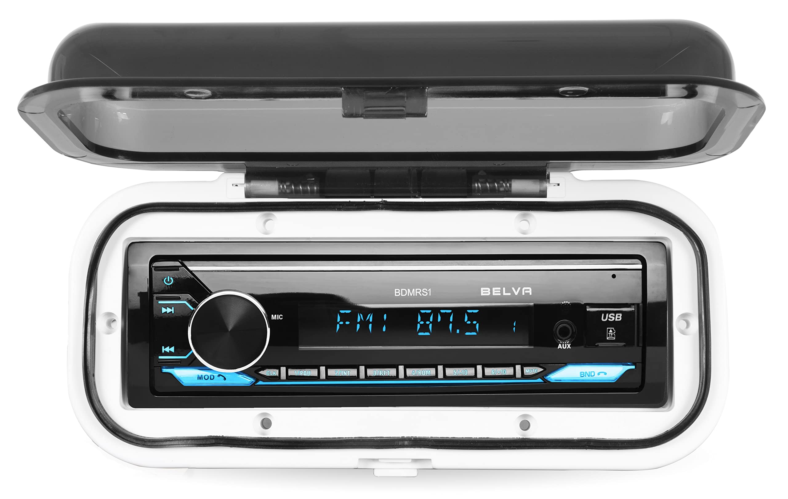 Belva Bmrc3W Universal Flip Up, White Water Resistant Marine Radio Cover/Radio Splash Guard