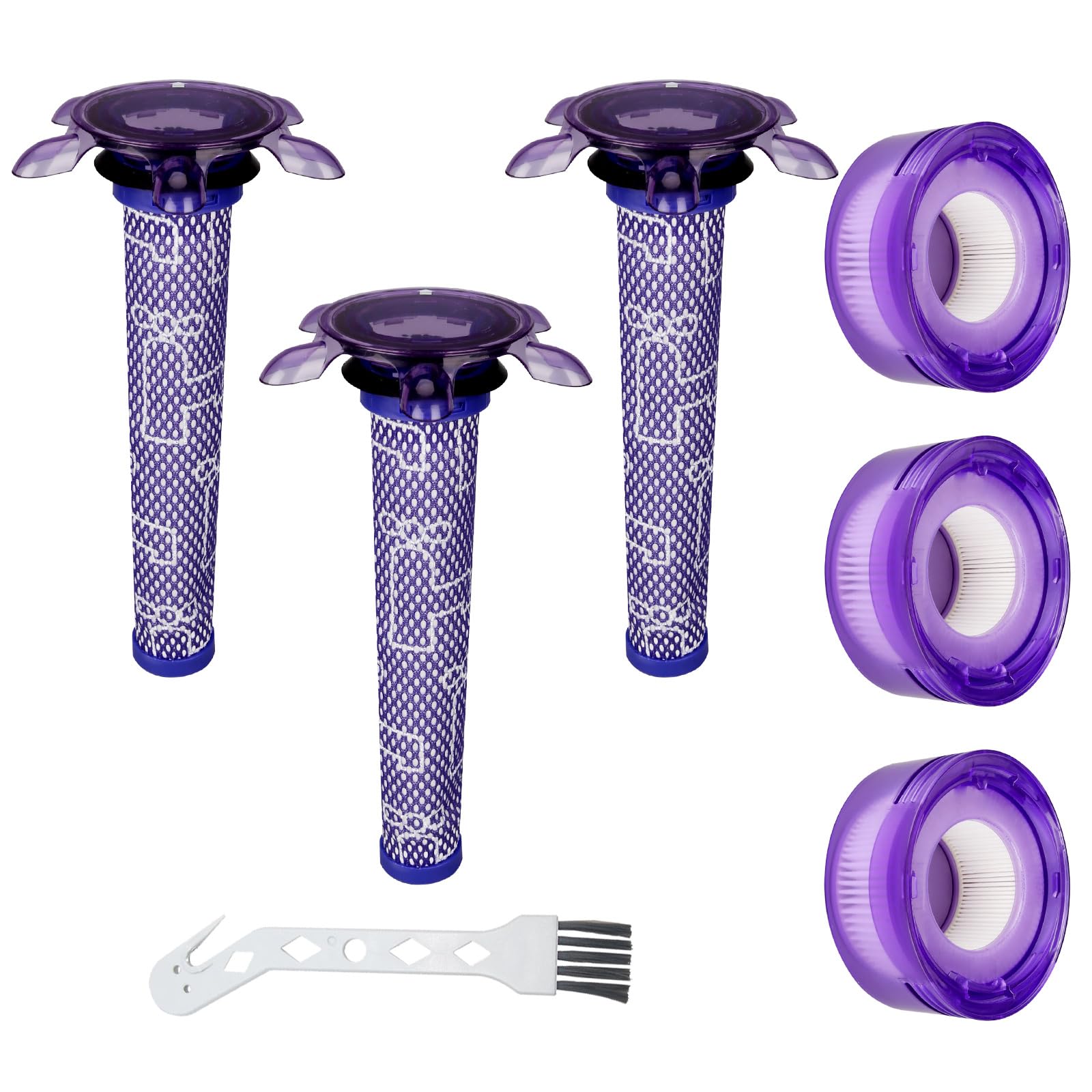 6 Pack Upgraded Star Vacuum Replacement Filters For Dyson V7, V8 Animal And V8 Absolute Vacuum. 3 Pre Filters And 3 Post Filters