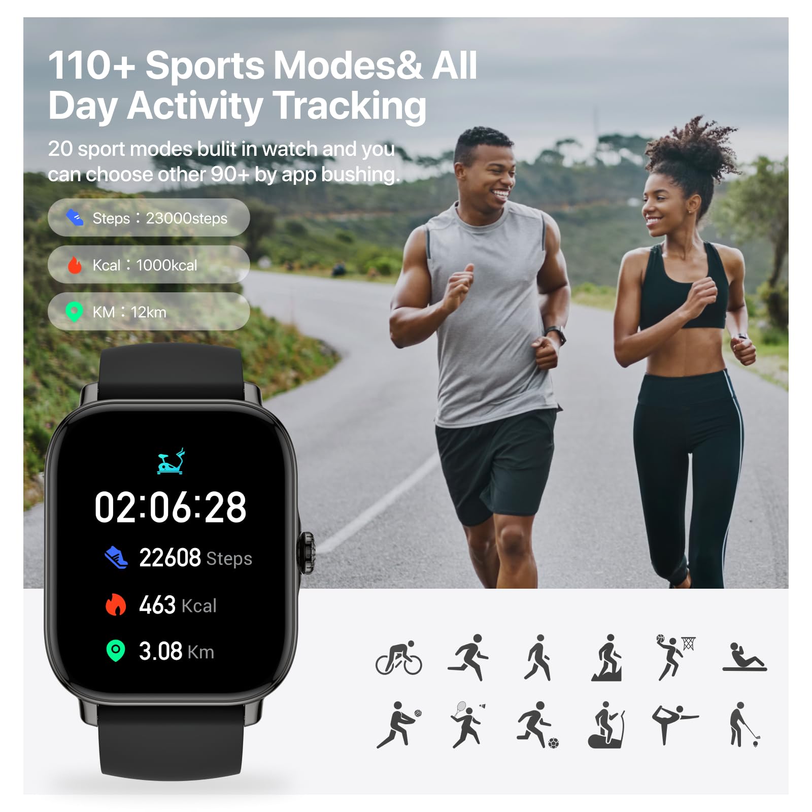 Leeyalan Smart Watch For Men Women (Answer/Make Calls/Ai Voice Control) 1.91'' For Android Phones Iphone Samsung Compatible Ip68