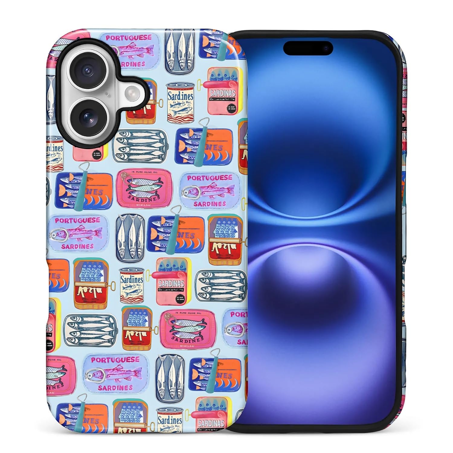 Toulas Case for iPhone 17,2-Layer Protection, Shockproof and Scratch-Resistant for Women Girls,Canned Sardines
