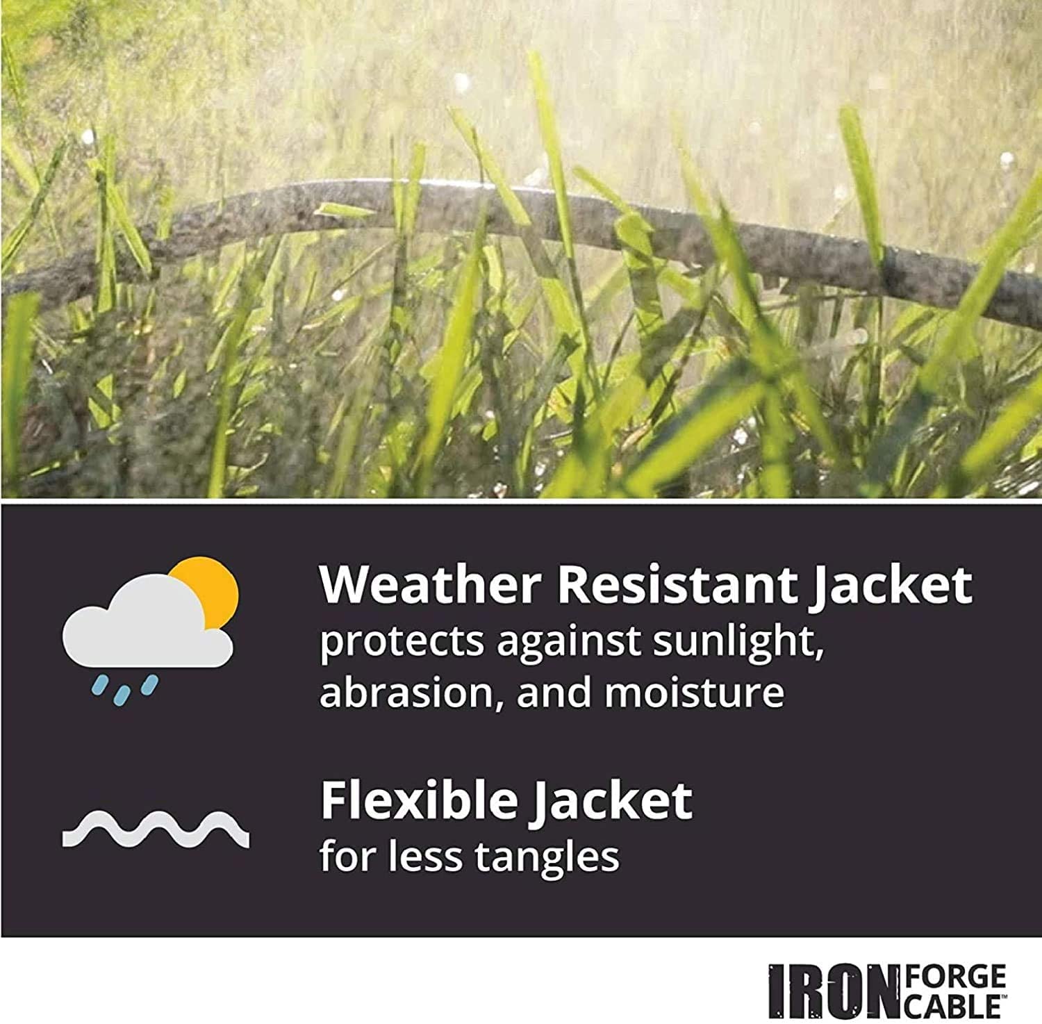 Iron Forge Cable Oil Resistant 3 Outlet Heavy Duty Extension Cord 100 Ft, Sjtow 14 Gauge Black Extension Cord With Multiple Outl