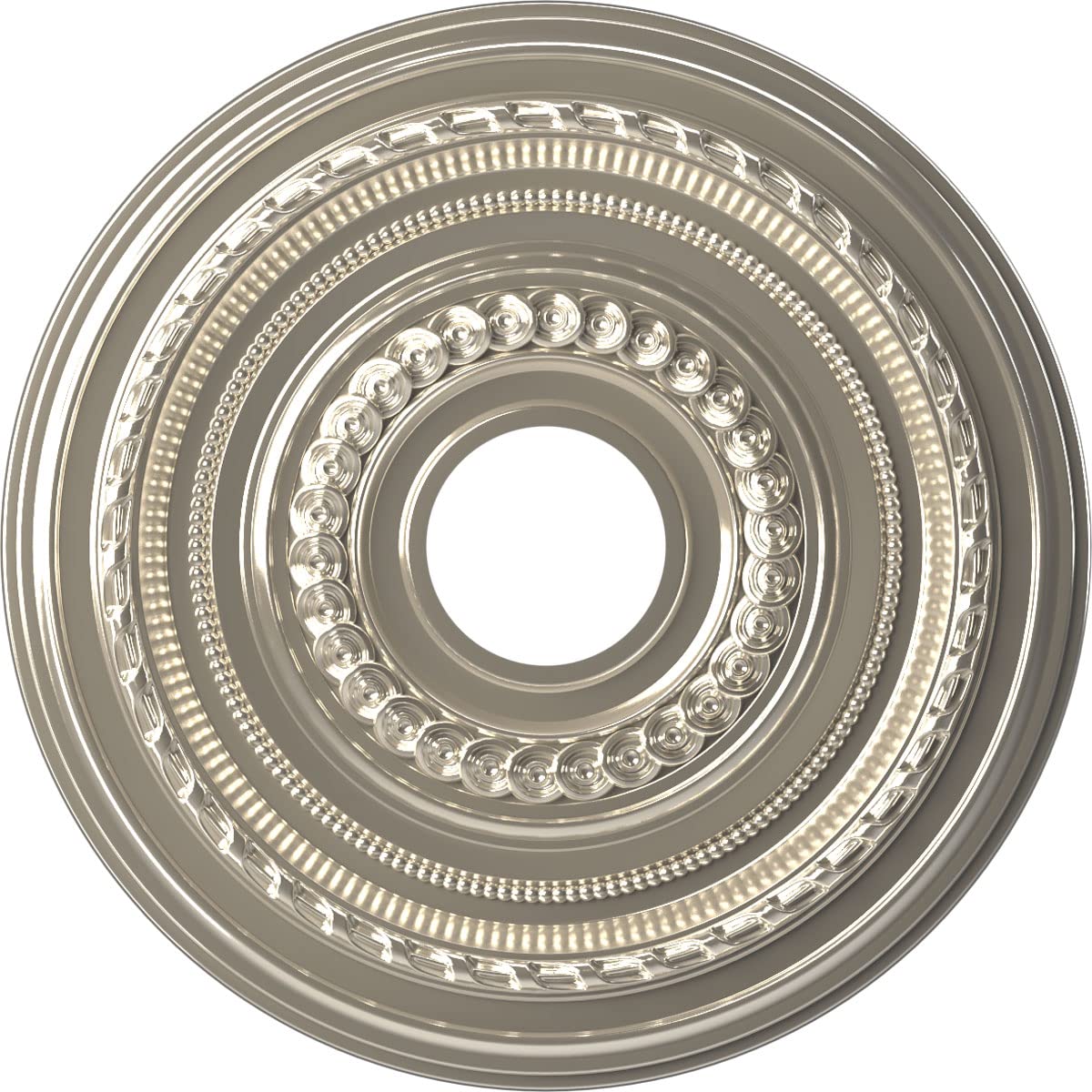 Ekena Millwork Cmp16Cobcr Cole Thermoformed Pvc Ceiling Medallion (Fits Canopies Up To 4 1/2''), 16''Od X 3 1/2''Id X 1''P, Brig