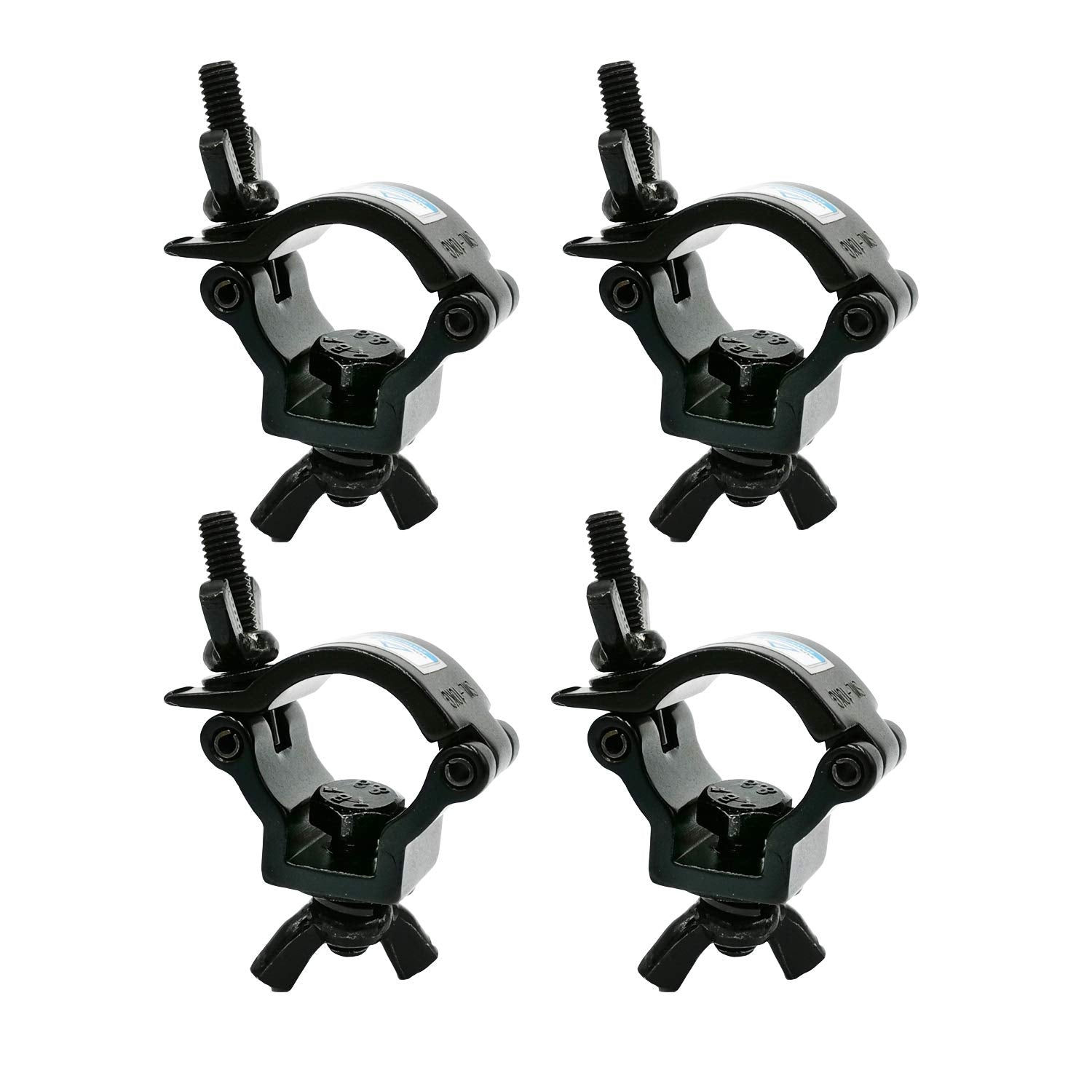 Mini Stage Light Clamp 18 20Mm 0.70    0.80    Od Tubing/Pipe Aluminum Mounting Truss Clamps Max Heavy Duty Load 22Lbs Black 4 P