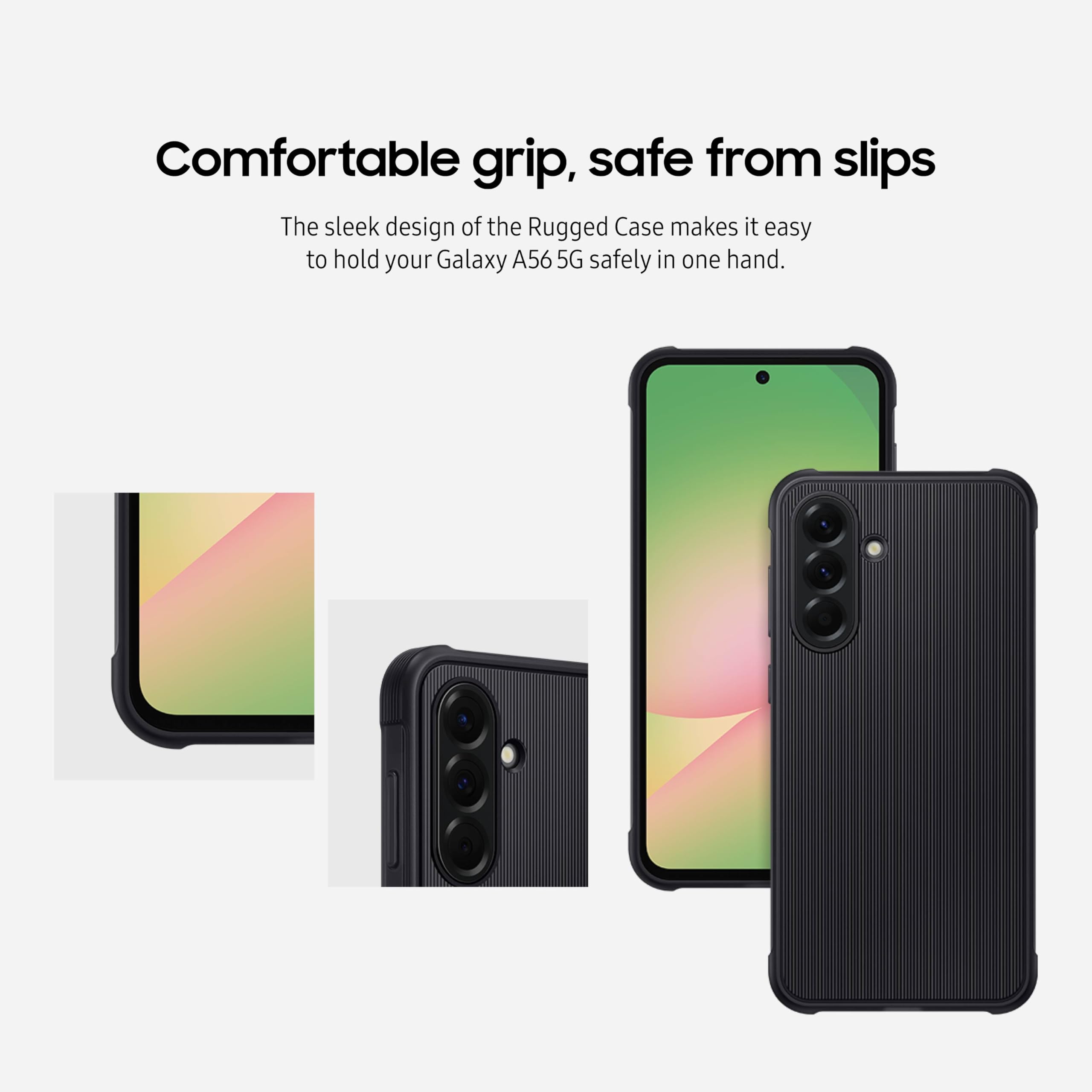 Samsung Galaxy A56 5G Rugged Phone Case, Tough, Durable Design, Black