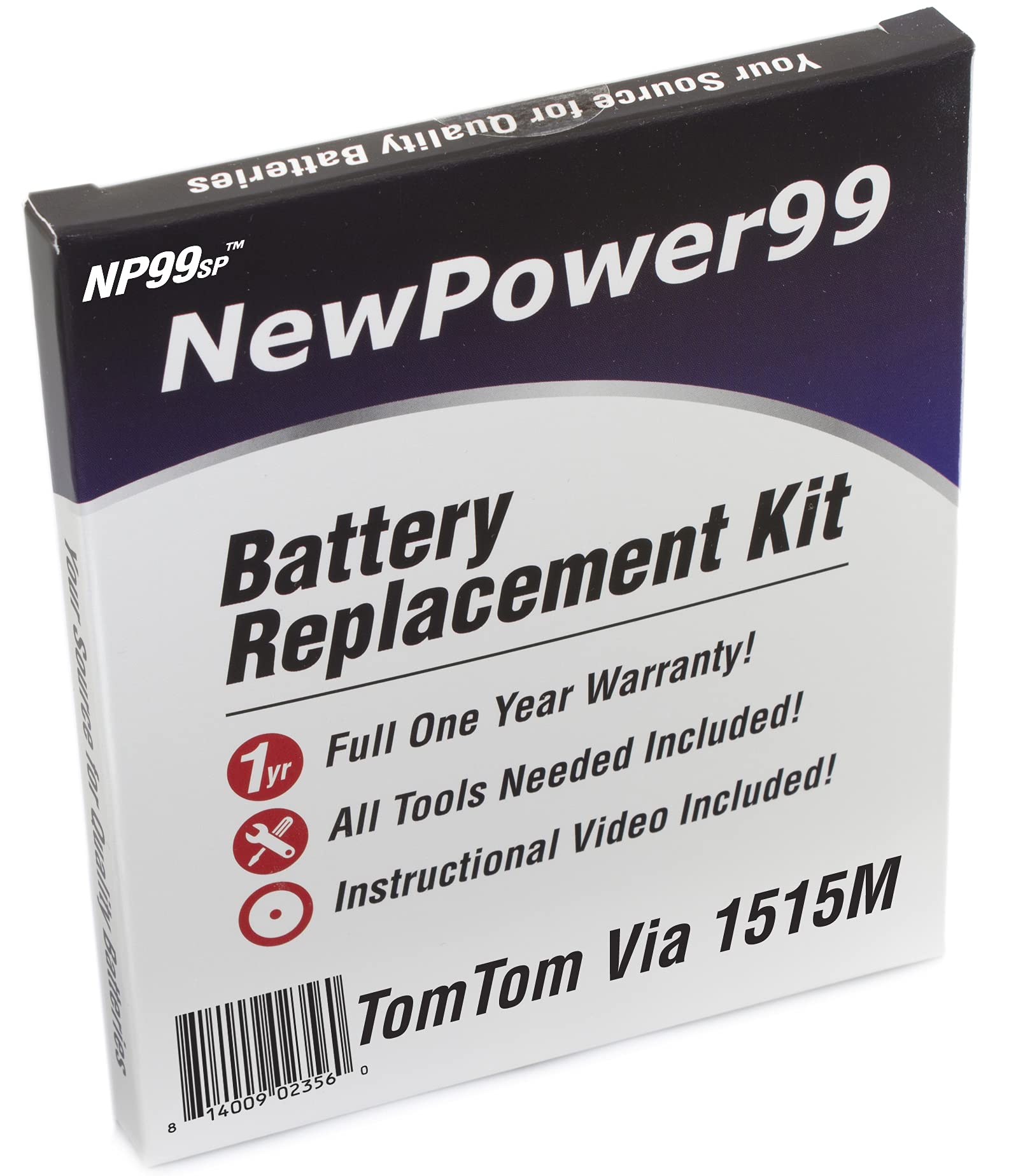 Np99Sp Newpower99 Battery Replacement Kit With Battery, Video Instructions And Tools For Tomtom Via 1515M