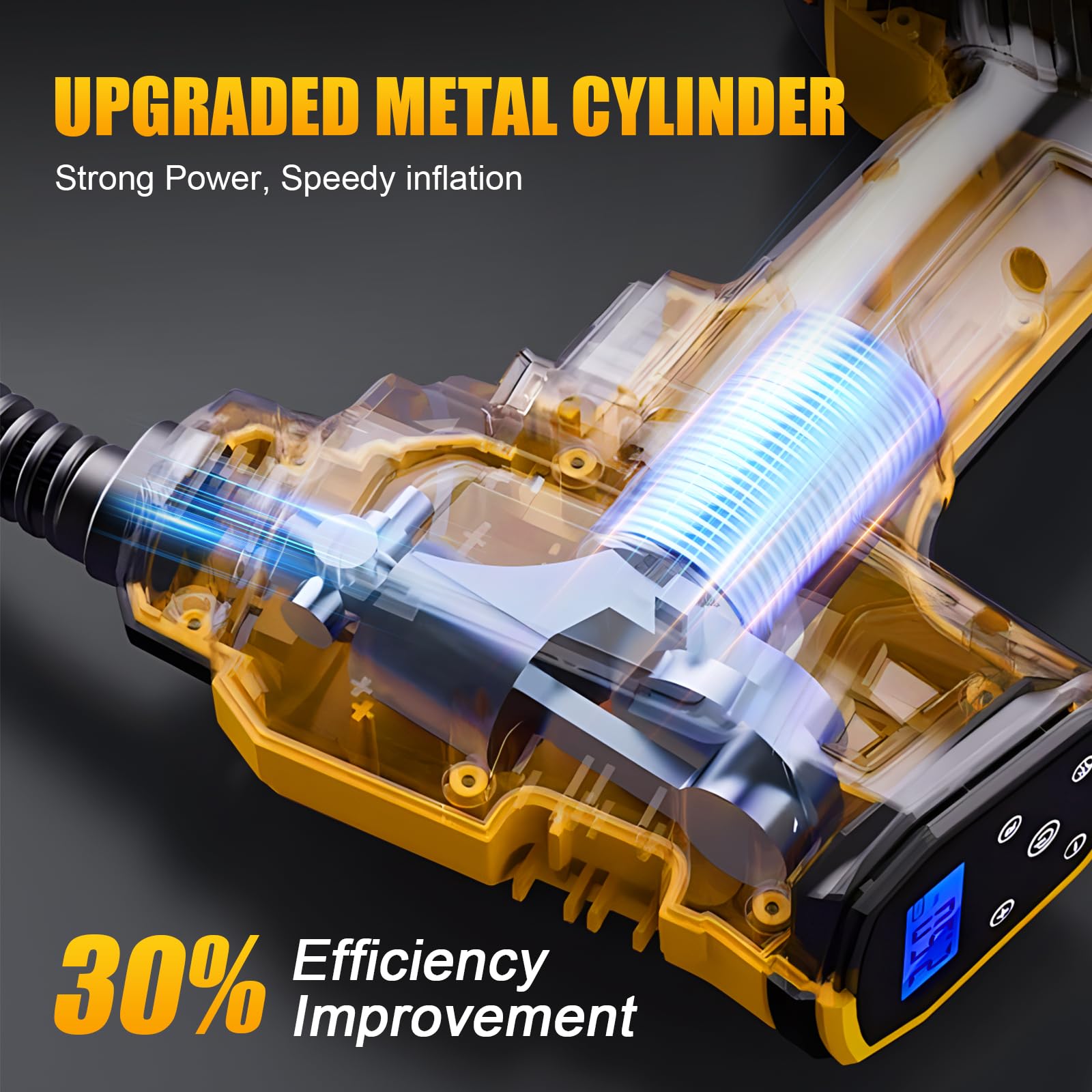 Cordless Tire Inflator Air Compressor For Dewalt 20V Max Battery,150Psi Portable Handheld Air Pump With Digital Pressure Gauge F