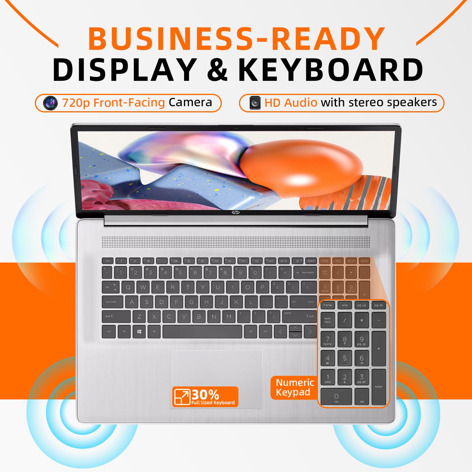 Hp 17 Inch Laptop For Business And Students, 17.3'' Fhd, Amd Ryzen 5 (Beats I7-1165G7), W/Copilot, Ms Office Pro, Wins 11 Pro, N