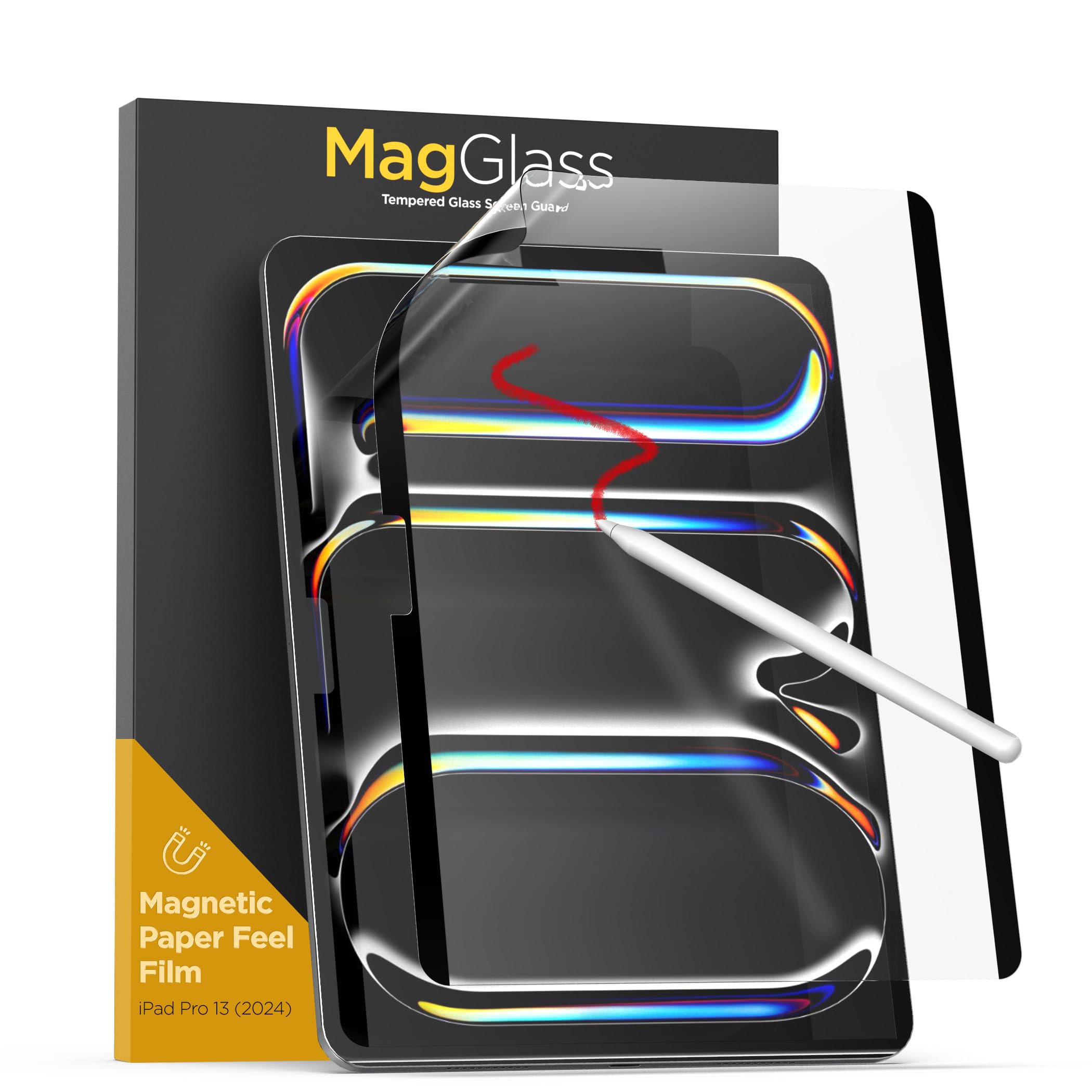 Magglass Magflex Paper Like Screen Protector For Ipad Pro 13'' Inch M4 2024 (7Th Gen)   Magnetic Removeable Pet Paper Feel Textu