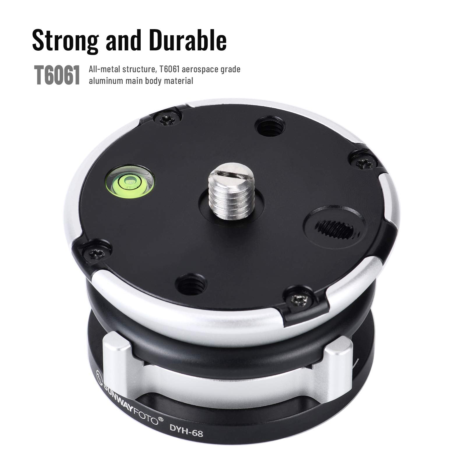 Sunwayfoto Dyh 68 Leveling Base Tripod Head 22 Lbs Load Capacity