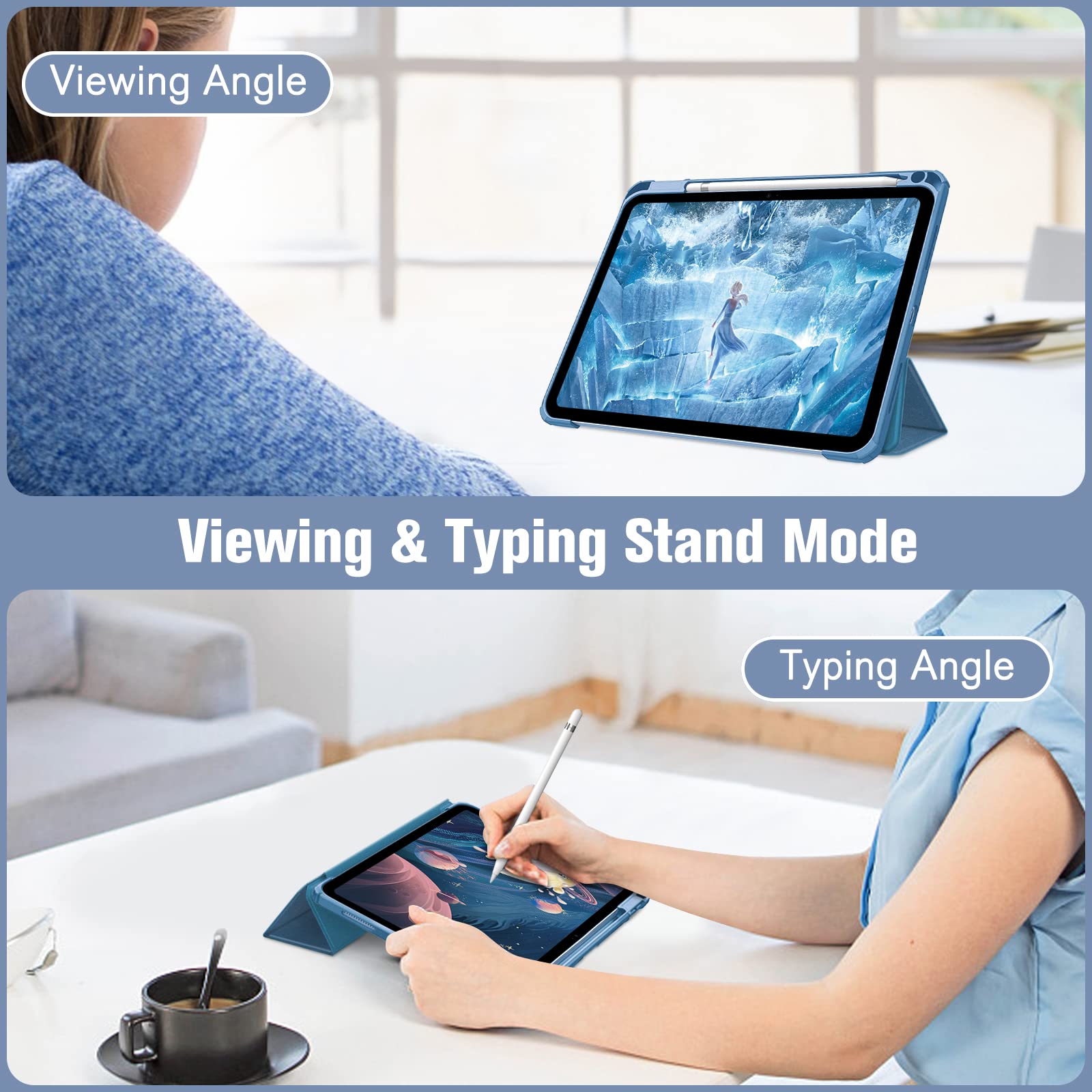 Fintie Hybrid Slim Case For Ipad 10Th Generation 10.9 Inch Tablet (2022 Model) - [Built-In Pencil Holder] Shockproof Cover With