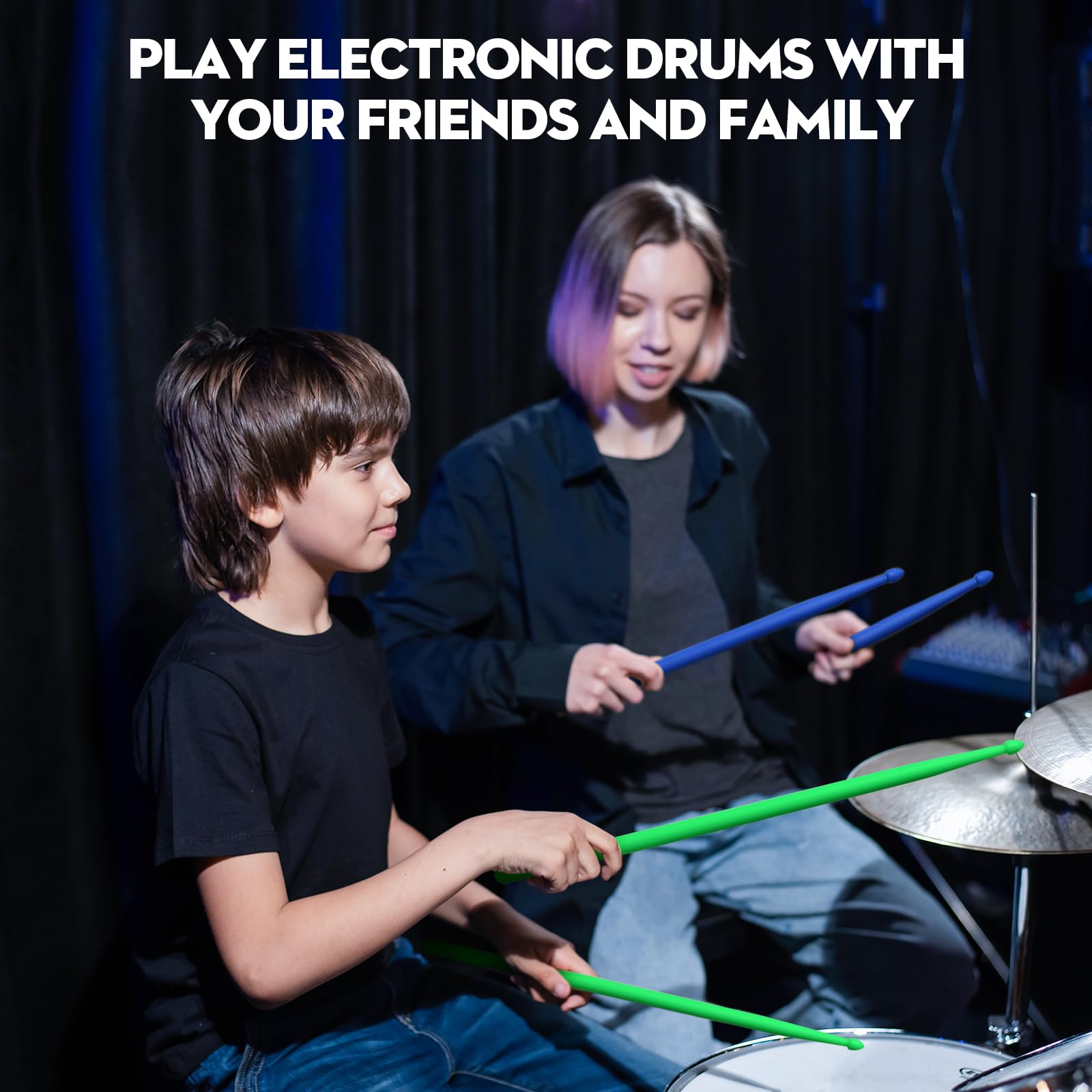 Oieton 2 Pairs Of 5A Nylon Drum Sticks, Plastic Drum Sticks With Non Slip Handles For Kids Adults Electronic Drums Exercise Inst