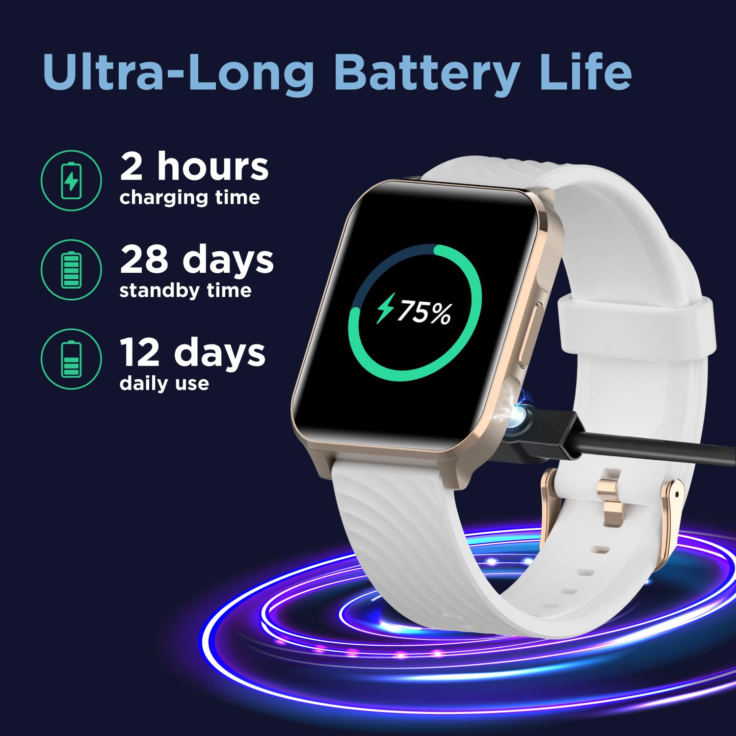 Motorola Moto Watch 70 - Health And Fitness Smartwatch For Every Day Wear, Advanced Health Features, Up To 10 Days Battery Life