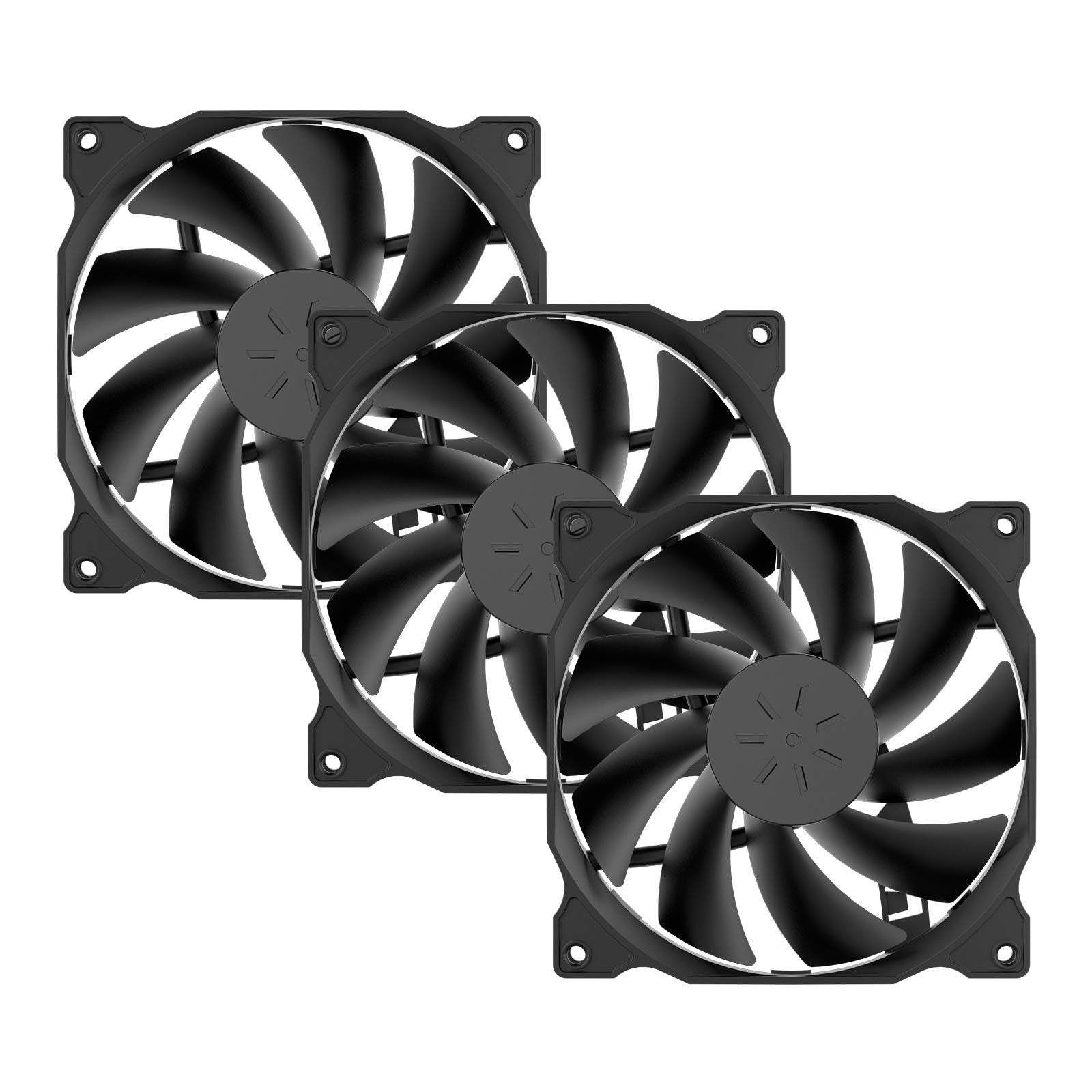 Uphere 3 Pack Long Life Computer Case Fan 120Mm Cooling Case Fan For Computer Cases Cooling,12Bk3 3