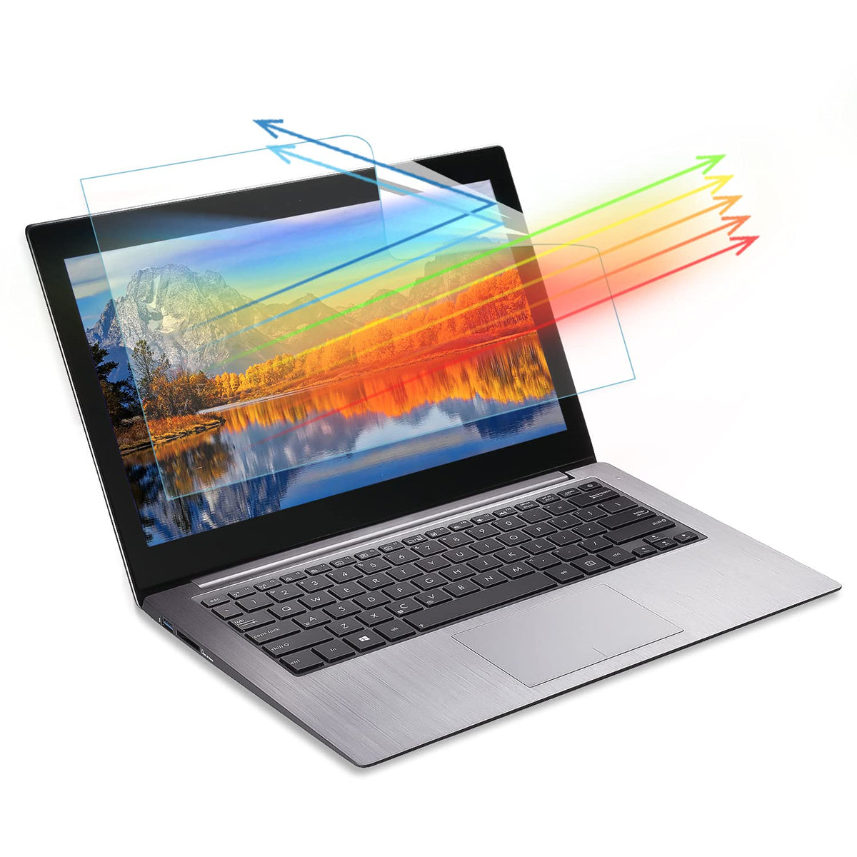 Cheerwe [2 Pack]13.3 Inch Laptop Anti Blue Light Screen Protector, Eye Protection Computer Screen Blue Light Blocker, Hd Clear B