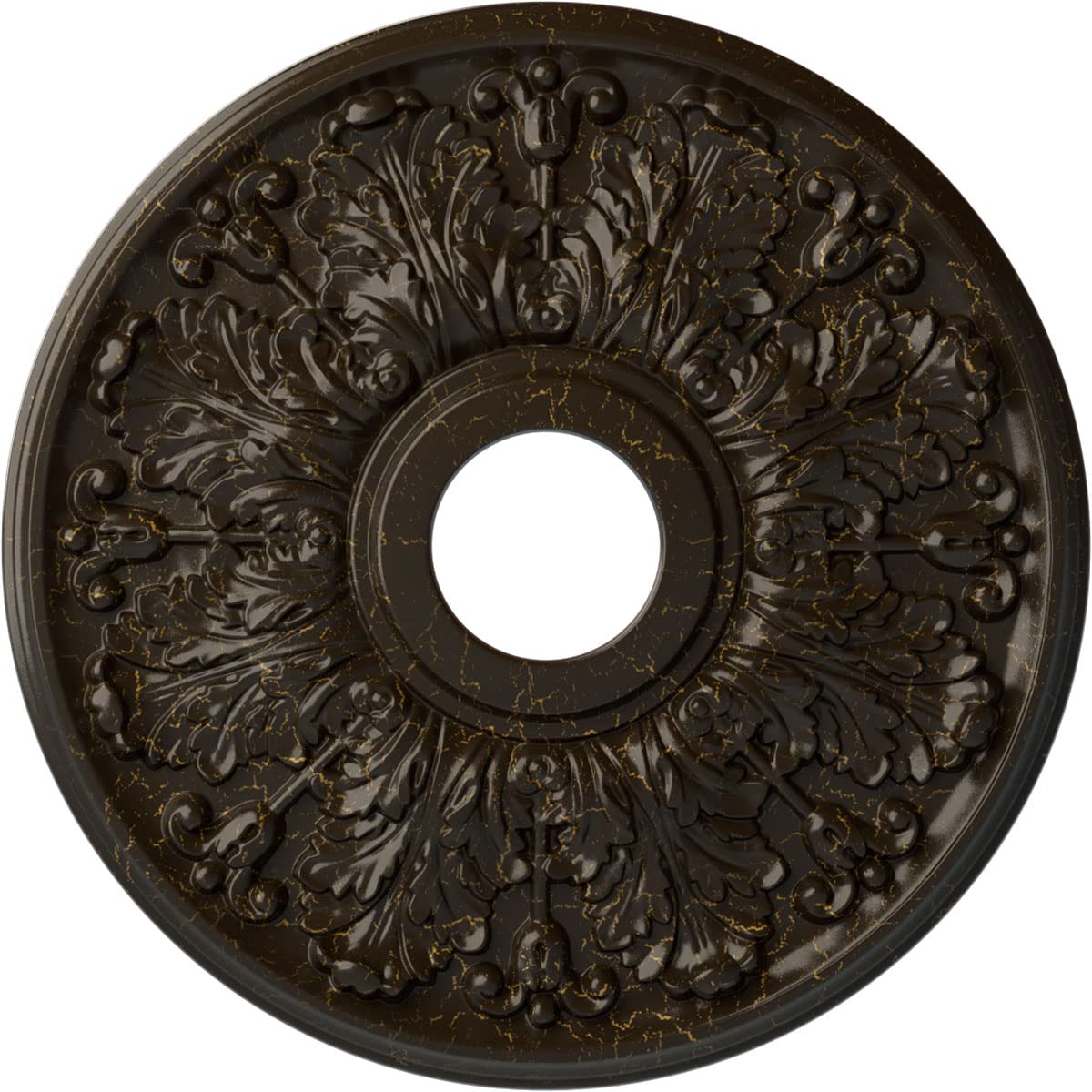 Ekena Millwork Cm16Apshc Apollo Ceiling Medallion, 16 1/2''Od X 3 5/8''Id X 1 1/8''P, Hand Painted Stone Hearth Crackle
