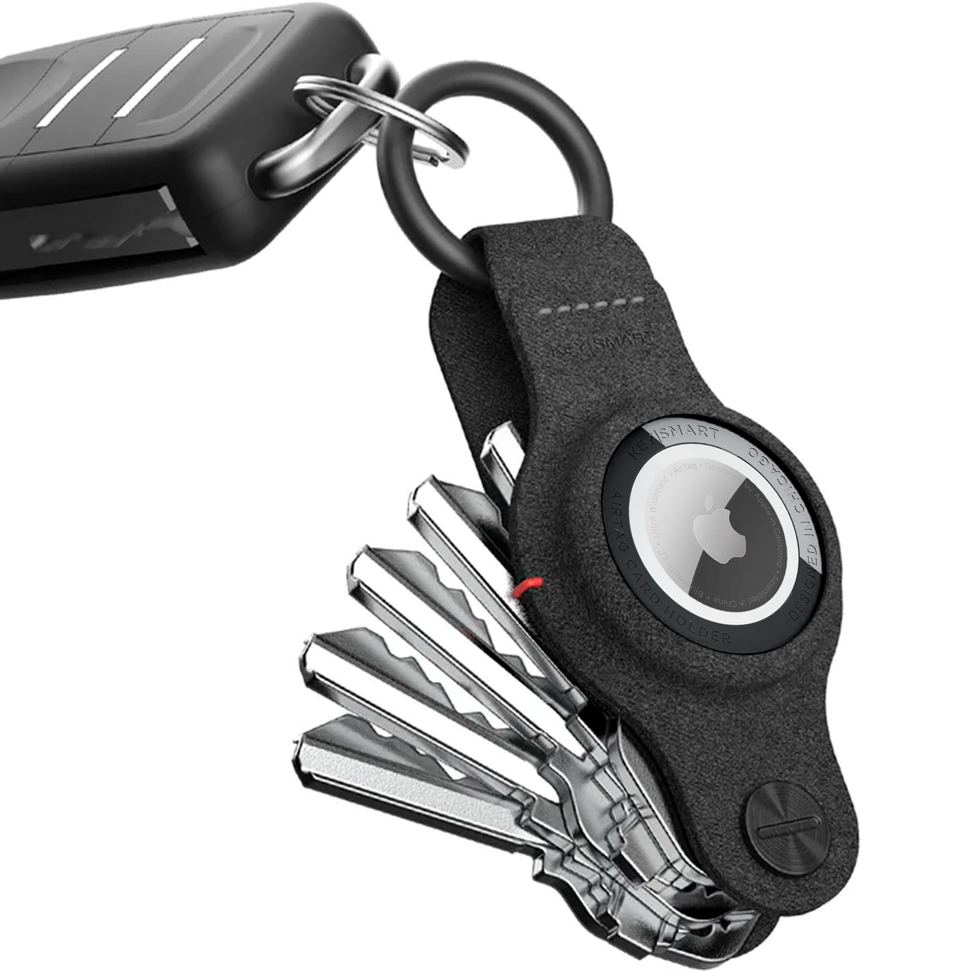 Keysmart Air   Compact Keyholder For Airtag   Key Organizer And Case For Apple Airtag   Includes Carabiner Keyring Key Chain To 