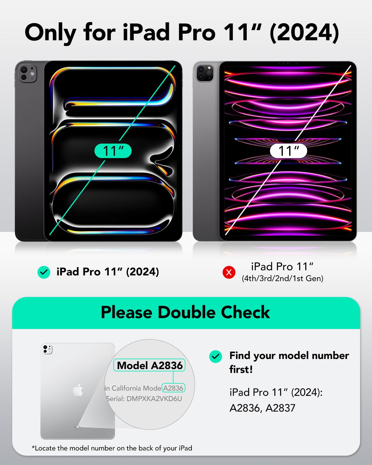 Esr For Ipad Pro 11 Inch Case (M4) 2024 5Th Gen, Rotating Case With Removable Magnetic Cover, Adjustable Portrait/Landscape Stan