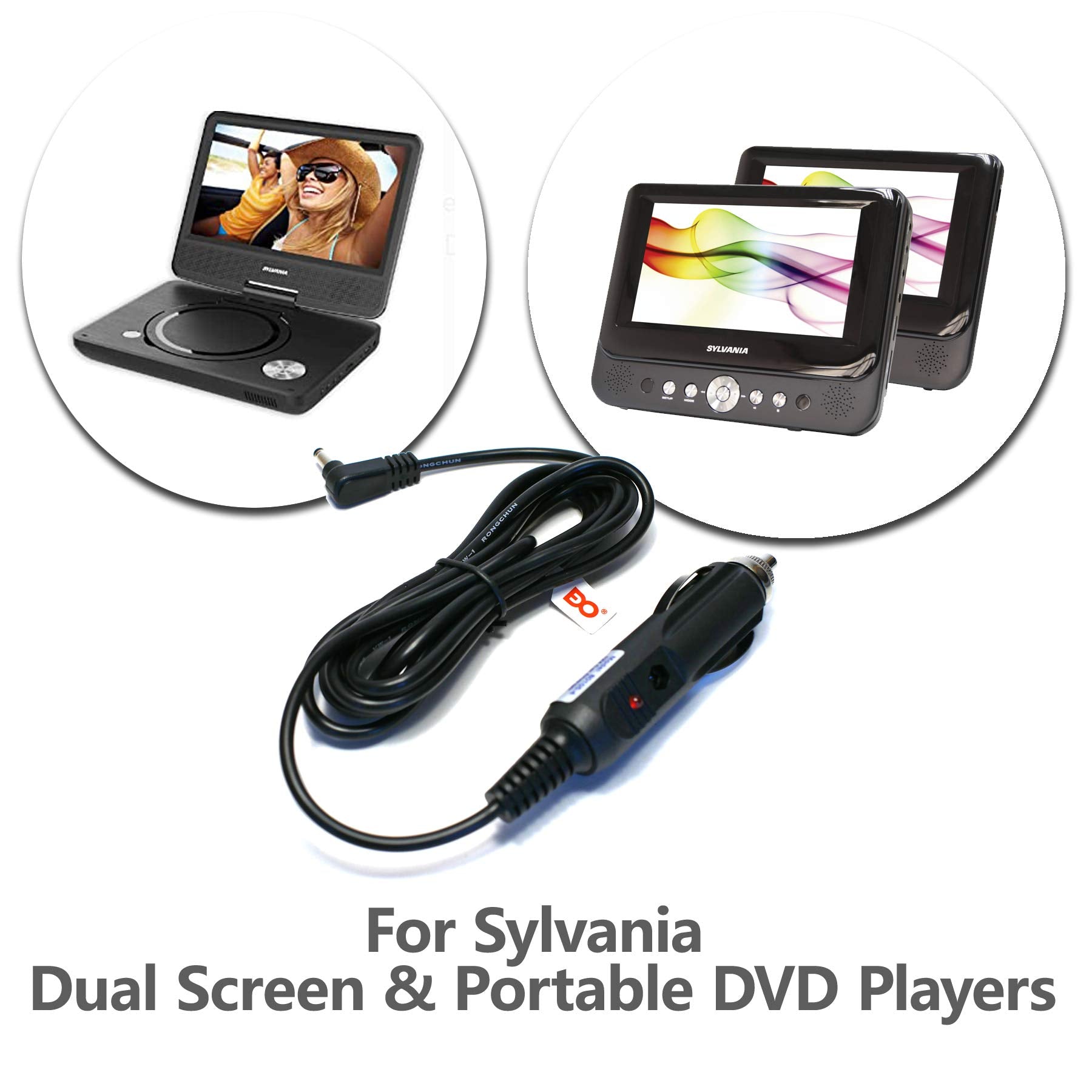 Edo Tech 6.5 Ft Dc Car Charger Adapter For Portable Single Dual Screen Dvd Player Sylvania Naviskauto Pumpkin Hdjuntunkor Apeman