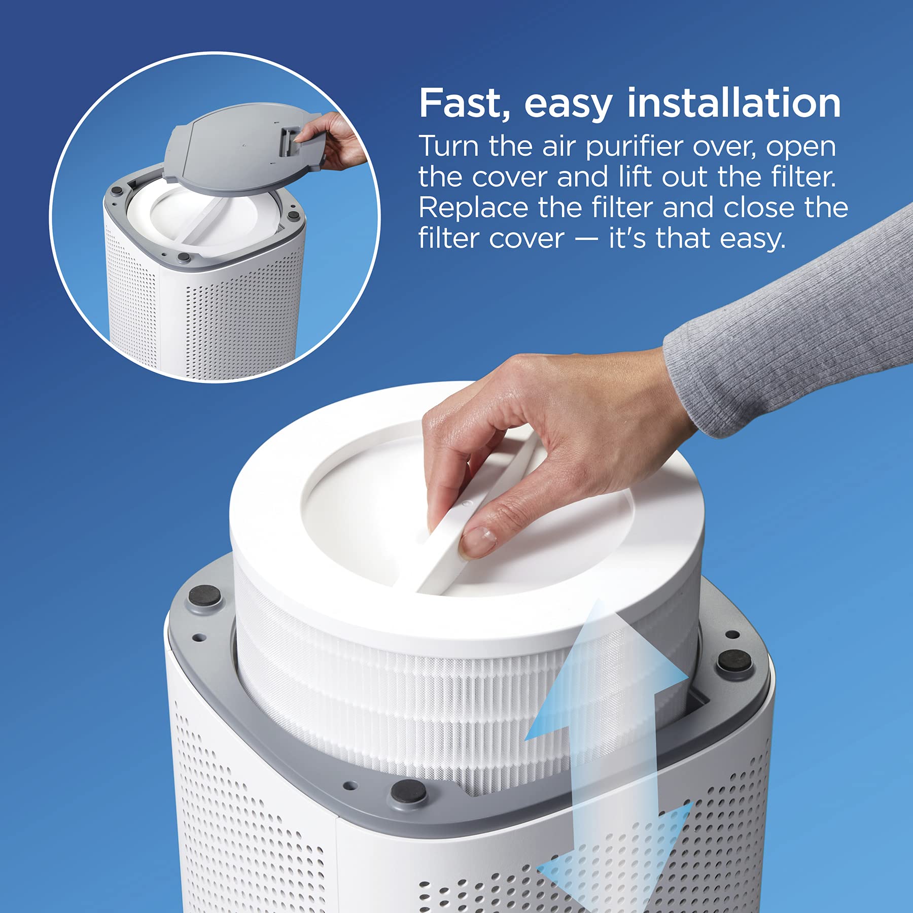 Clorox Large Room Air Purifier True Hepa Replacement Filter, 1,500 Sq. Ft. Capacity, Removes 99.97% Of Allergens Up To 0.1 Micro