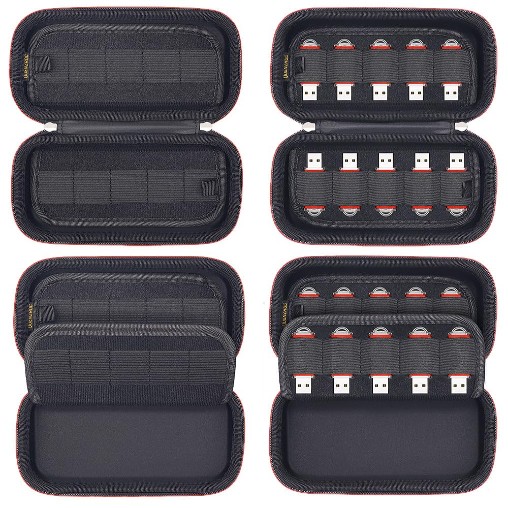 Quenzroc Usb Flash Drive Case Organizer Fits 20 Thumb Drives Usb Sticks Holder Hard Storage Case Portable Box Travel Carrying Po
