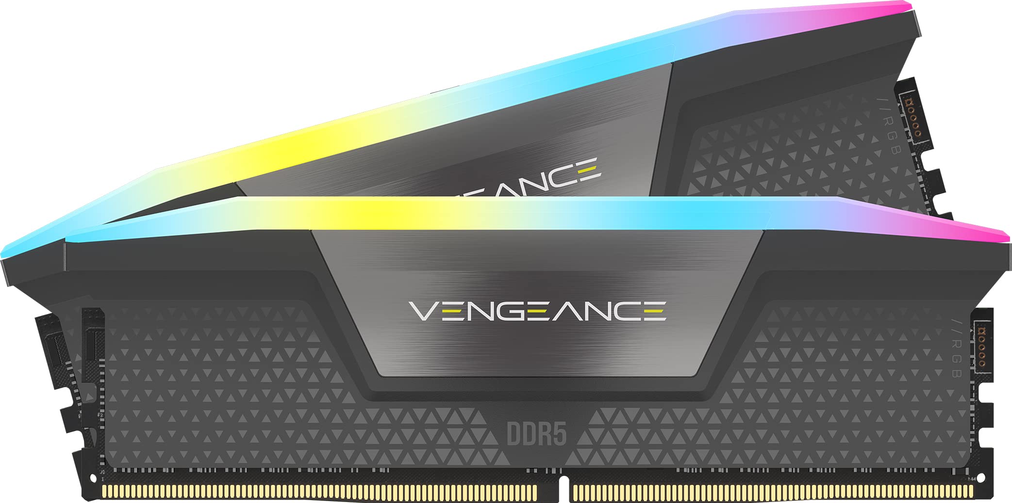 CORSAIR Vengeance RGB DDR5 RAM 32GB (2x16GB) 6400MHz CL36-48-48-104 1.35V AMD Expo Intel XMP 3.0 Desktop Computer Memory - Gray 