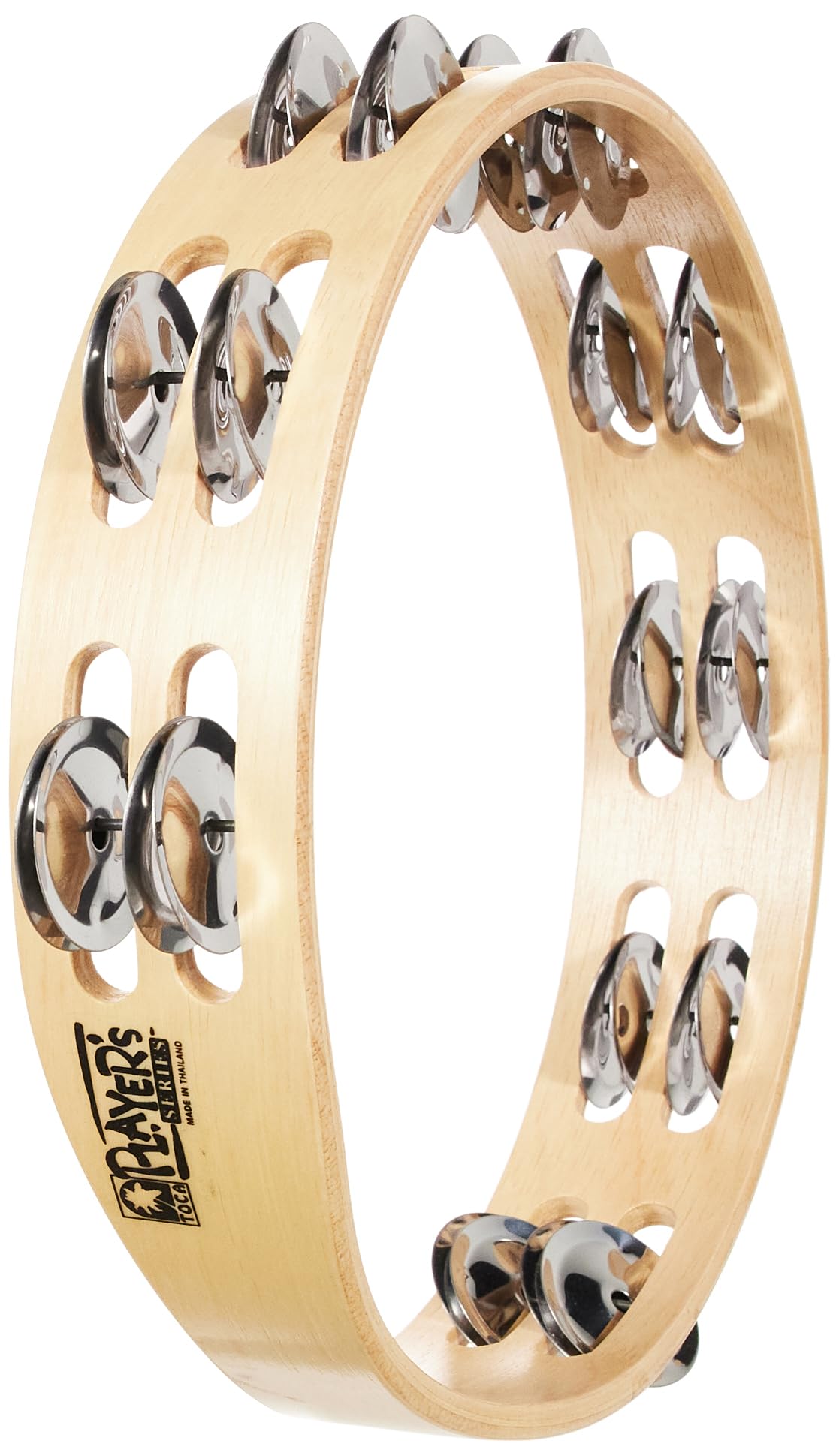 Toca T1010 Players Wood Tambourine, 10Inch Double Row