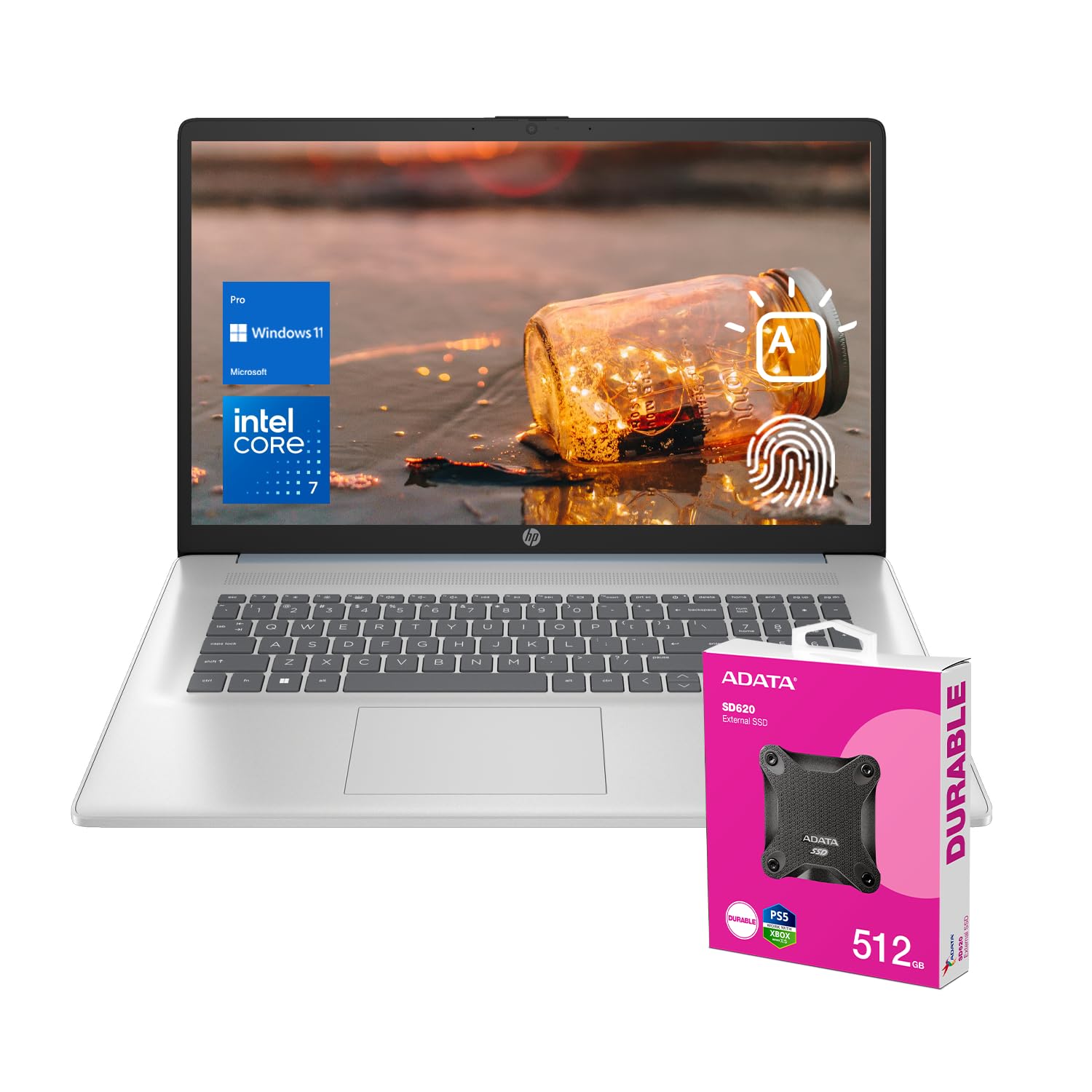 Hp 2025 Essential Laptop, 17.3'' Fhd, Intel Core 7 150U (Up To 5.4 Ghz), 64Gb Ram, 2Tb Ssd, Fingerprint Reader, Backlit Keyboard