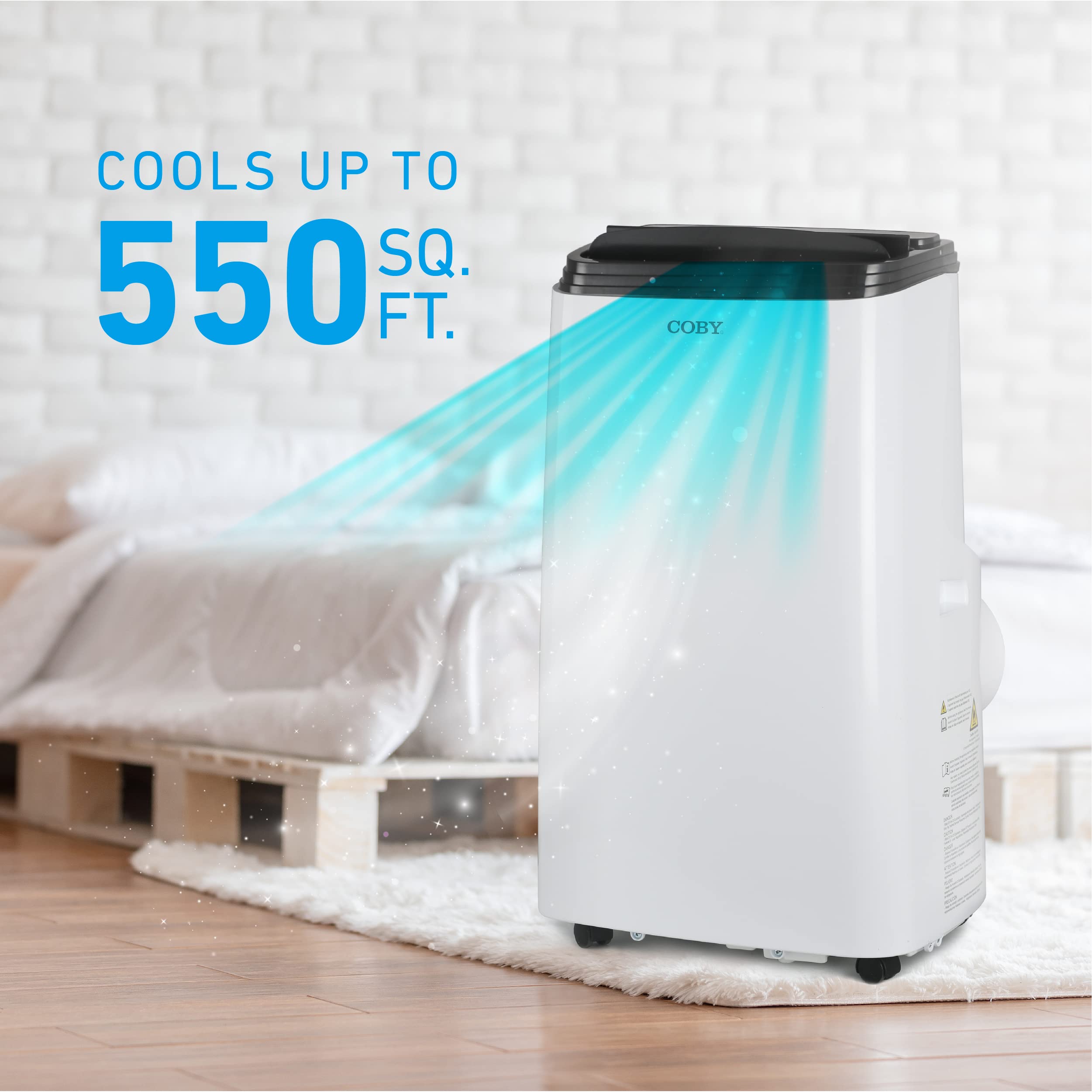 Coby Cbpac815 3 In 1 Ac Unit, Dehumidifier & Fan, 12,000 Portable Air Conditioners, 12000 Btu, White