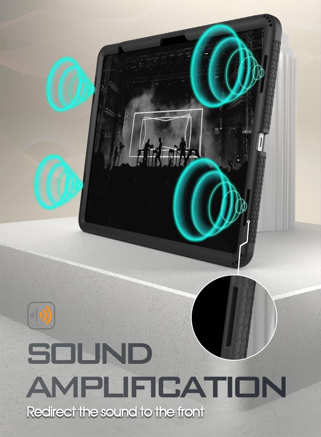 Poetic Turtleskin Series Designed For Ipad Air 13 (2025/2024) Case, Heavy Duty Shockproof Kids Friendly Silicone Protection Cover, Black