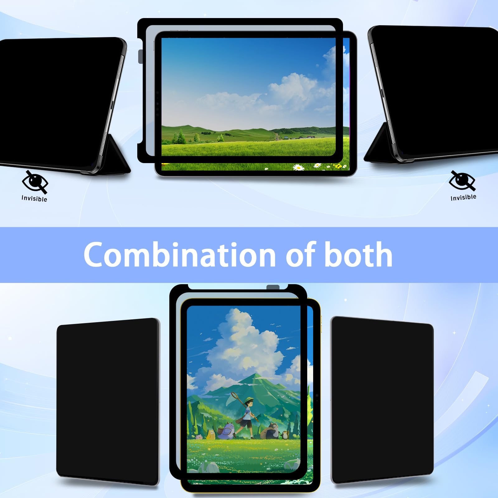 Tarrahow Comprehensive Ipad 360Privacy Screen Protector For Ipad Pro 10.9/11 Inch,Removable Privacy Screen For Ipad Pro 10.9/11,