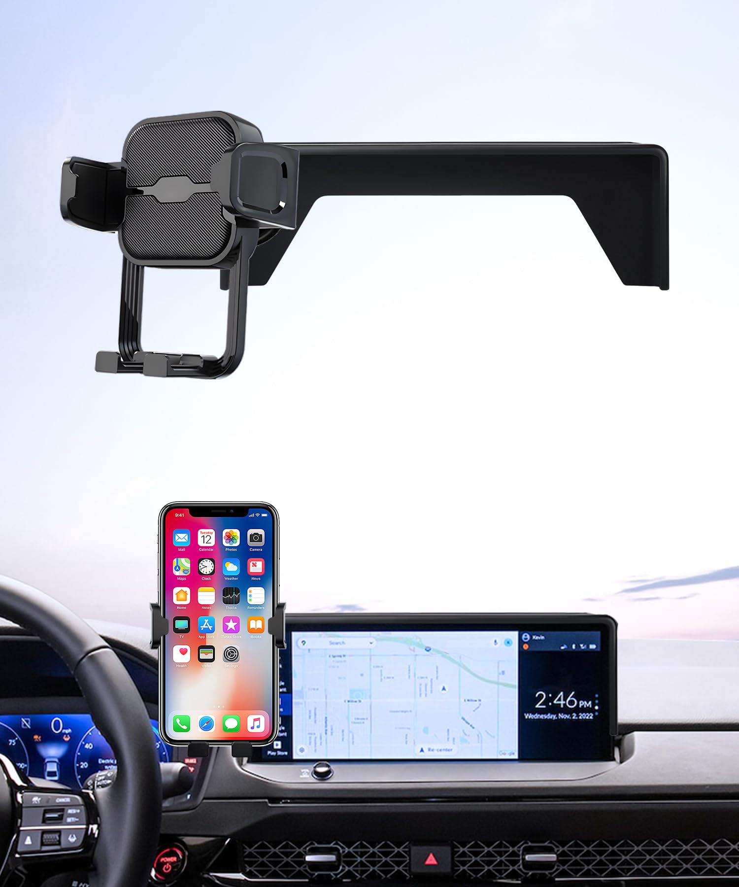 Masergogo Car Phone Holder for 2023-2025 Honda Accord/Hybrid, 360 Rotation, 12.3 inch Screen Fixed Clip, Auto Accessories Naviga