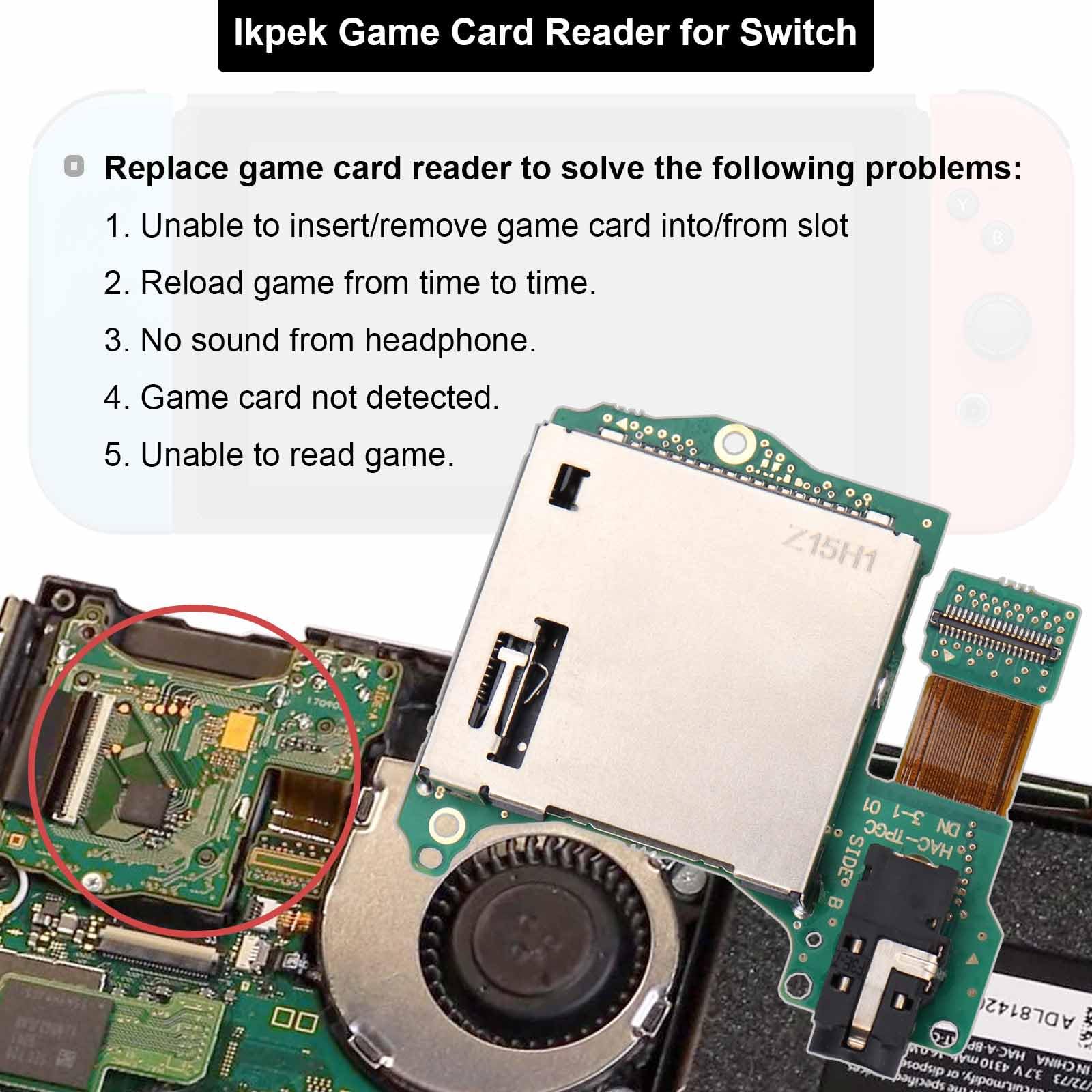 Ikpek Game Card Reader Slot Replacement Compatible With Switch (Third Party)