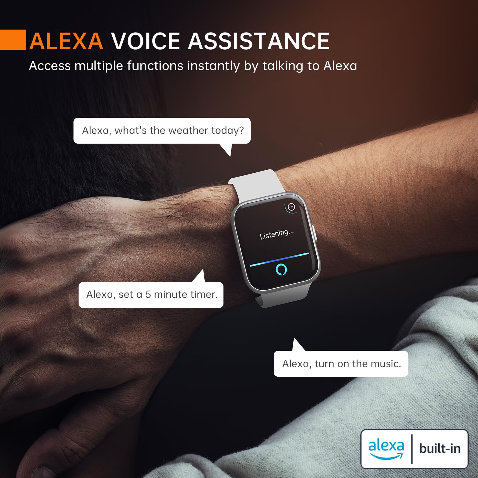 Aeac Smart Watch, 2024 Newest Fitness Watch For Men Women, Alexa Built In & Stable Bluetooth Call, With Heart Rate/Spo2/Sleep Mo