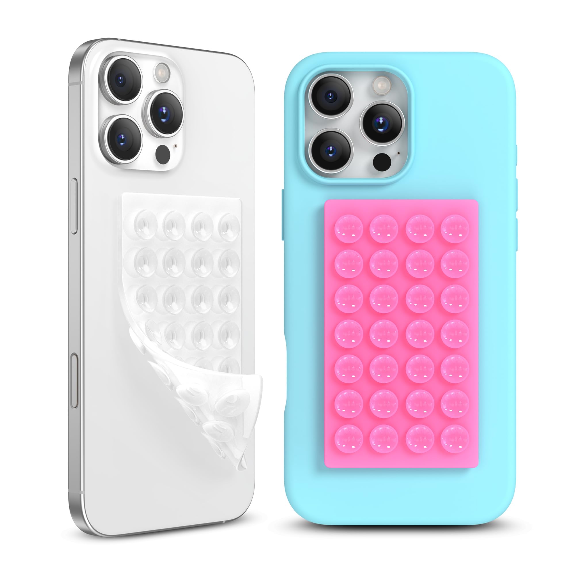 Coffker 2 Pack Silicone Suction Cup Phone Case Mount Double-Sided, Hands-Free Strong Grip Holder For Iphone And Android, Sticky 
