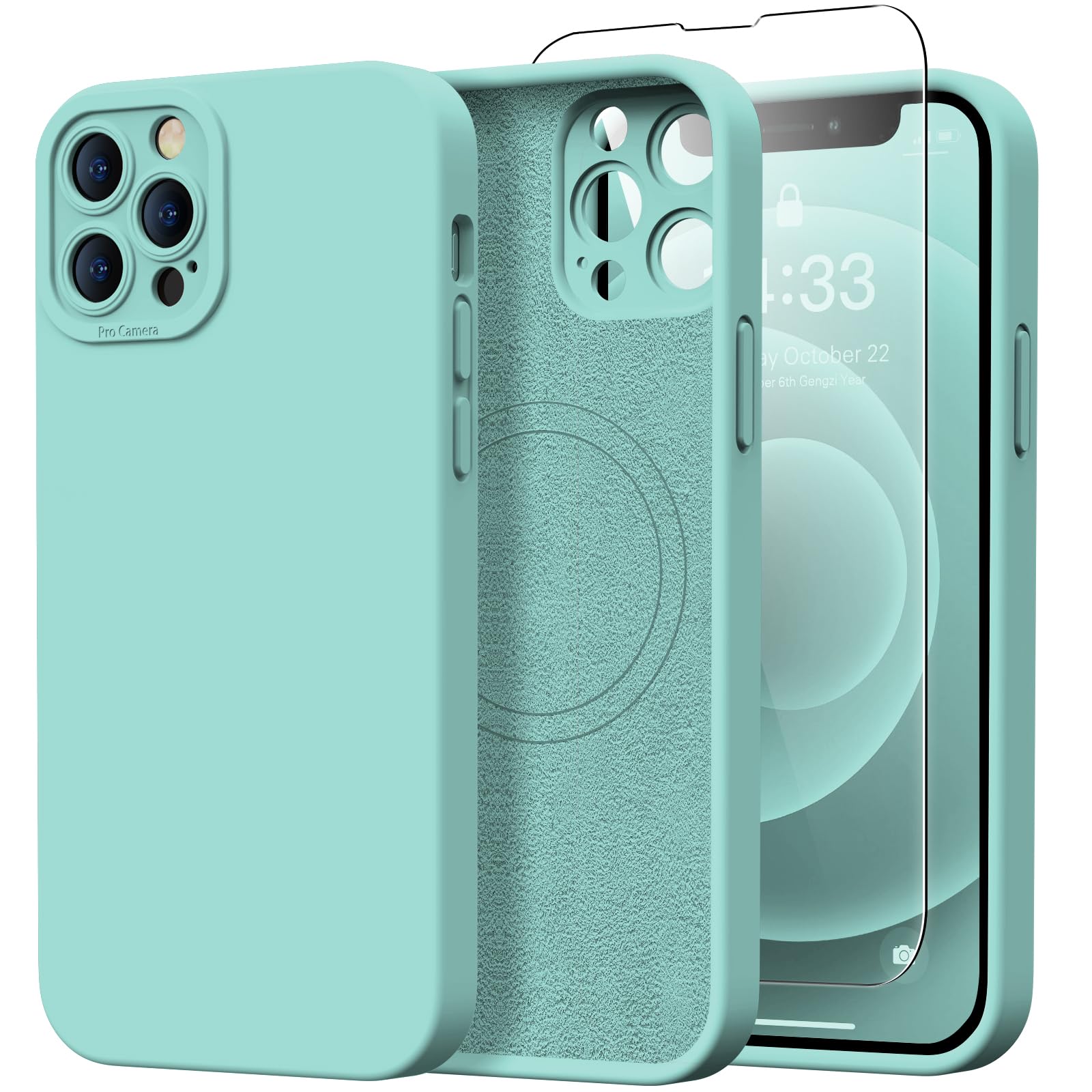 Kiresen Designed For Iphone 12 Pro Max Case With Screen Protector   Upgraded Camera Protection   Wireless Charging Compatible  