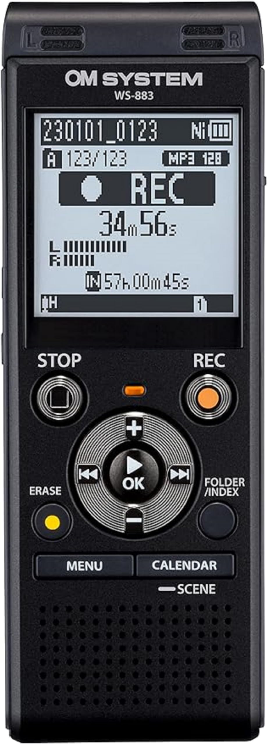 Olympus Ws 883 Digital Voice Recorder, Linear Pcm/Mp3 Recording Formats, Usb A Battery Charging, True Stereo Microphones, Low Cu