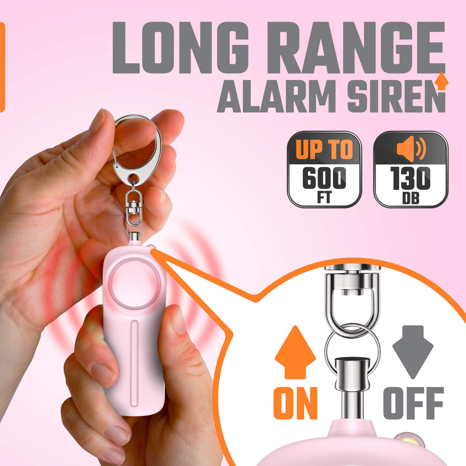 Alarm Keychain For Women Self Defense   130 Db Loud Siren Whistle   Personal Safety Protection Device With Led Light   Safesound