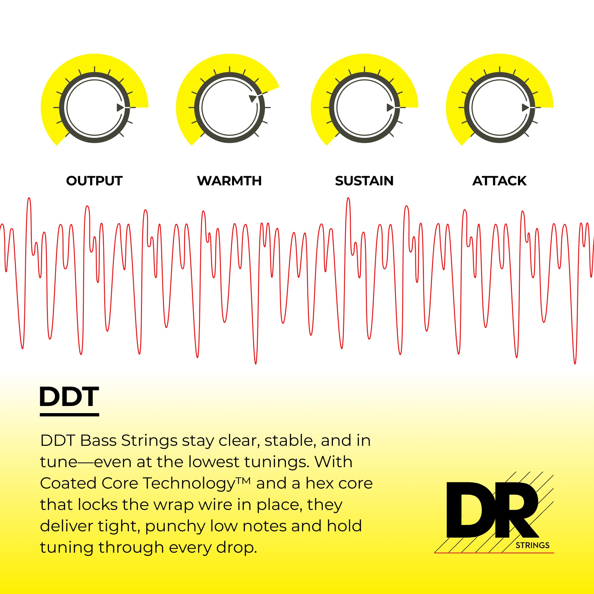Dr Strings Ddt : Drop Down Tuning Bass Heavy Strings (Ddt50)