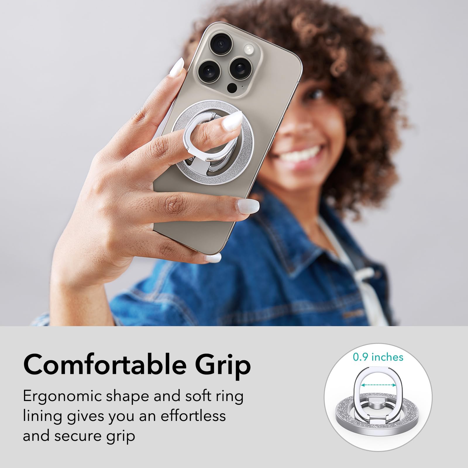 Esr Magnetic Phone Ring Holder, Compatible With Magsafe Ring Holder, Magnetic Phone Grip With Adjustable Stand, Compatible With