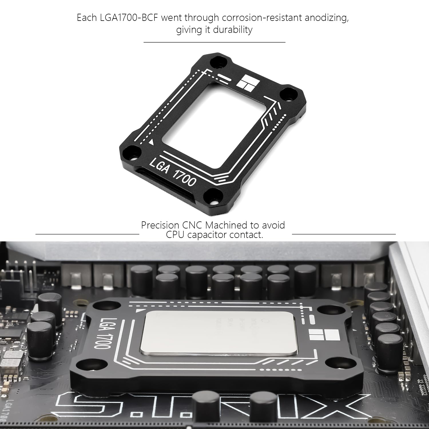 Thermalright LGA 1700 Bending Bracket Frame for Intel 12th/13th Gen - Aluminum CPU Stress Correction Fixture with Fully Bonded Mounting Stick