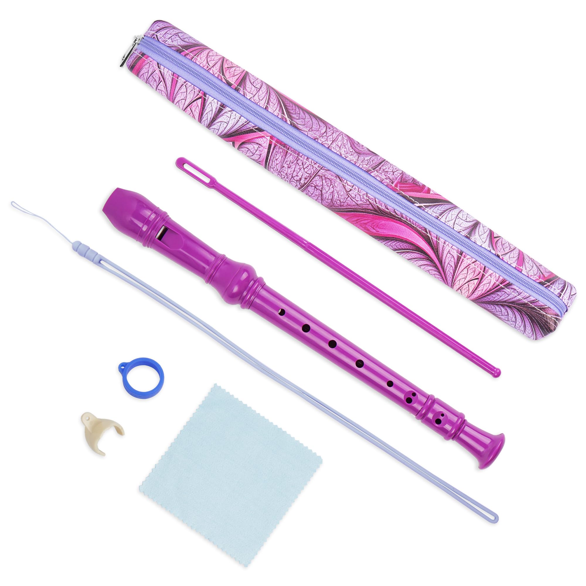 QIELIZI Recorder Instrument for Beginner Adults,8-Hole Soprano Descant Recorder Music Flute with Cleaning Rod & Case Bag For Hom