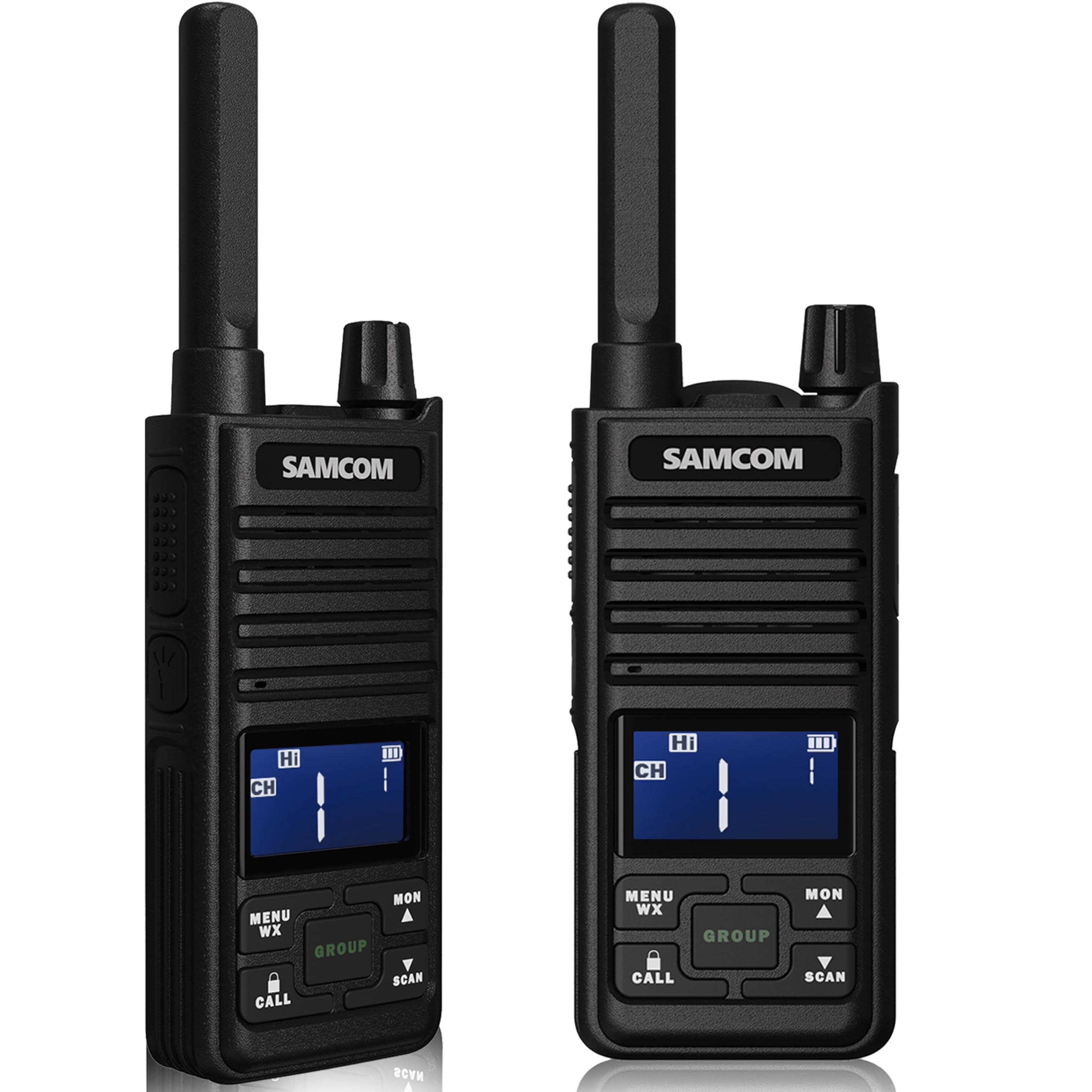Samcom Gmrs Walkie Talkies 30 Channel Two Way Radio Handheld   2 Watt Gmrs 2 Way Radios With 121 Privacy Codes, Group Call,Weather Alerts For School Church Bussiness (Black, Pair Pack)