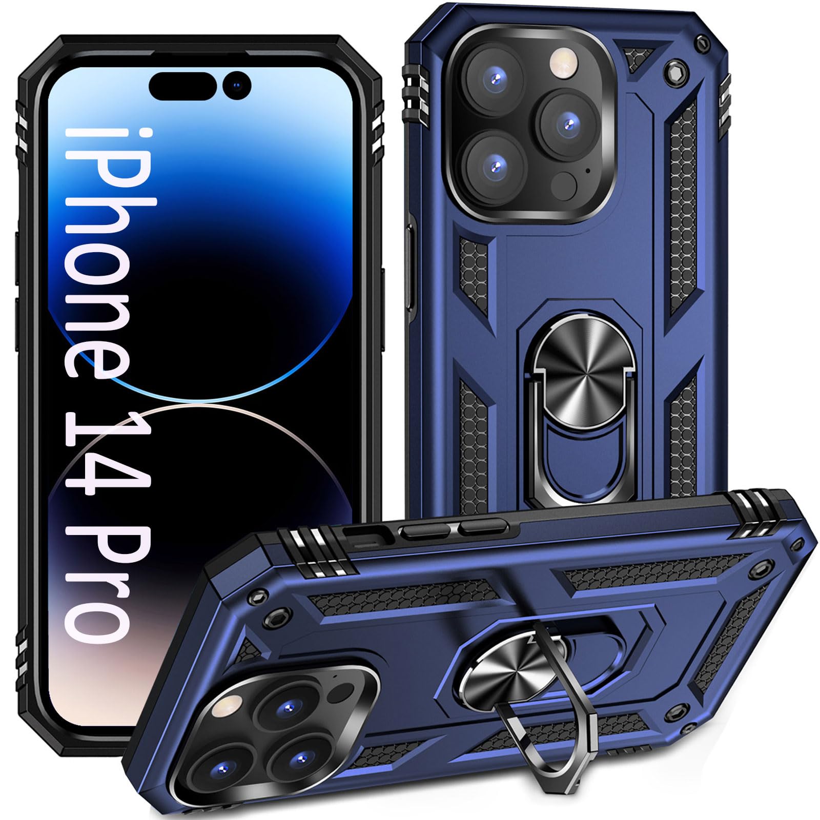 Addit Case For Iphone 14 Pro Phone Case Iphone 14 Pro Case, With Stand Ring, Support Magnet Car Mount, Military Grade, Heavy Dut